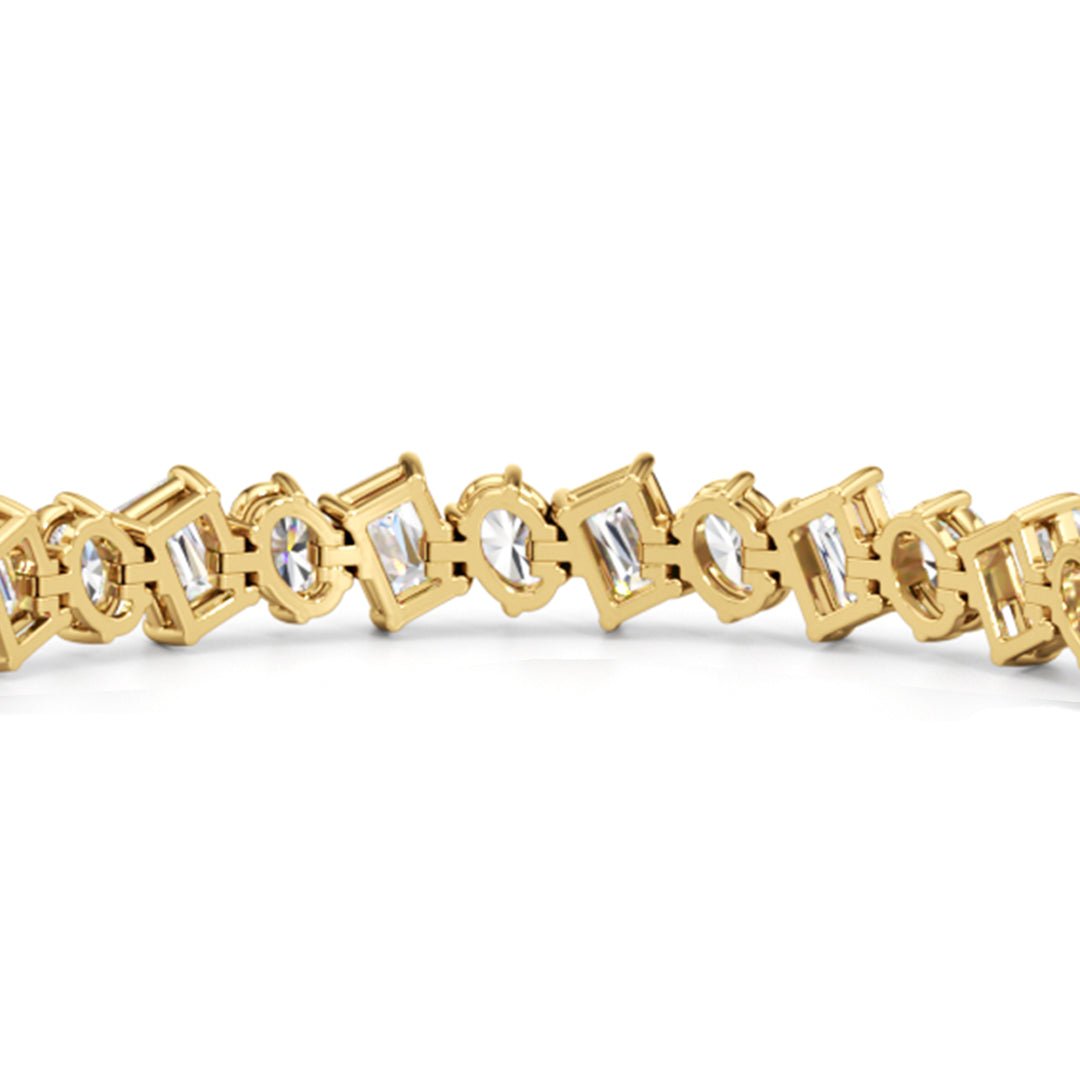 Oval and Emerald Herringbone Tennis Bracelet - Lotus Diamond