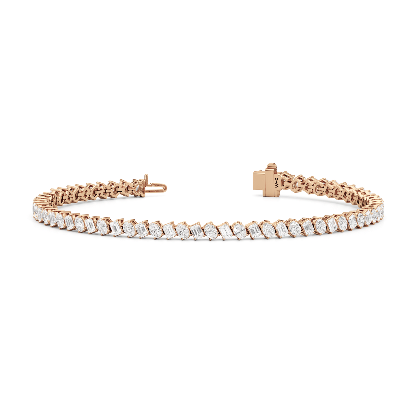 Oval and Emerald Herringbone Tennis Bracelet - Lotus Diamond