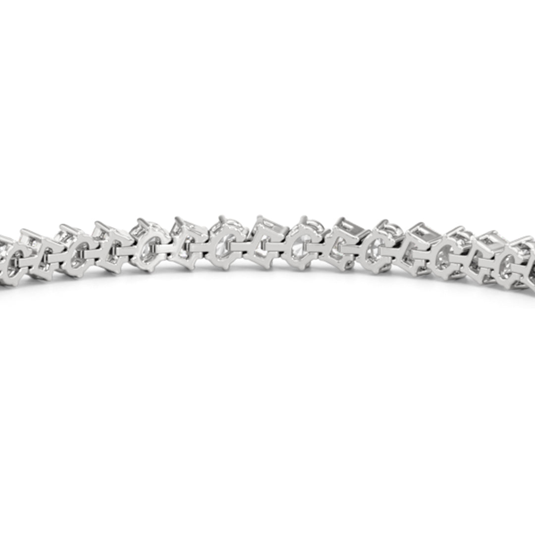 Oval and Emerald Herringbone Tennis Bracelet - Lotus Diamond