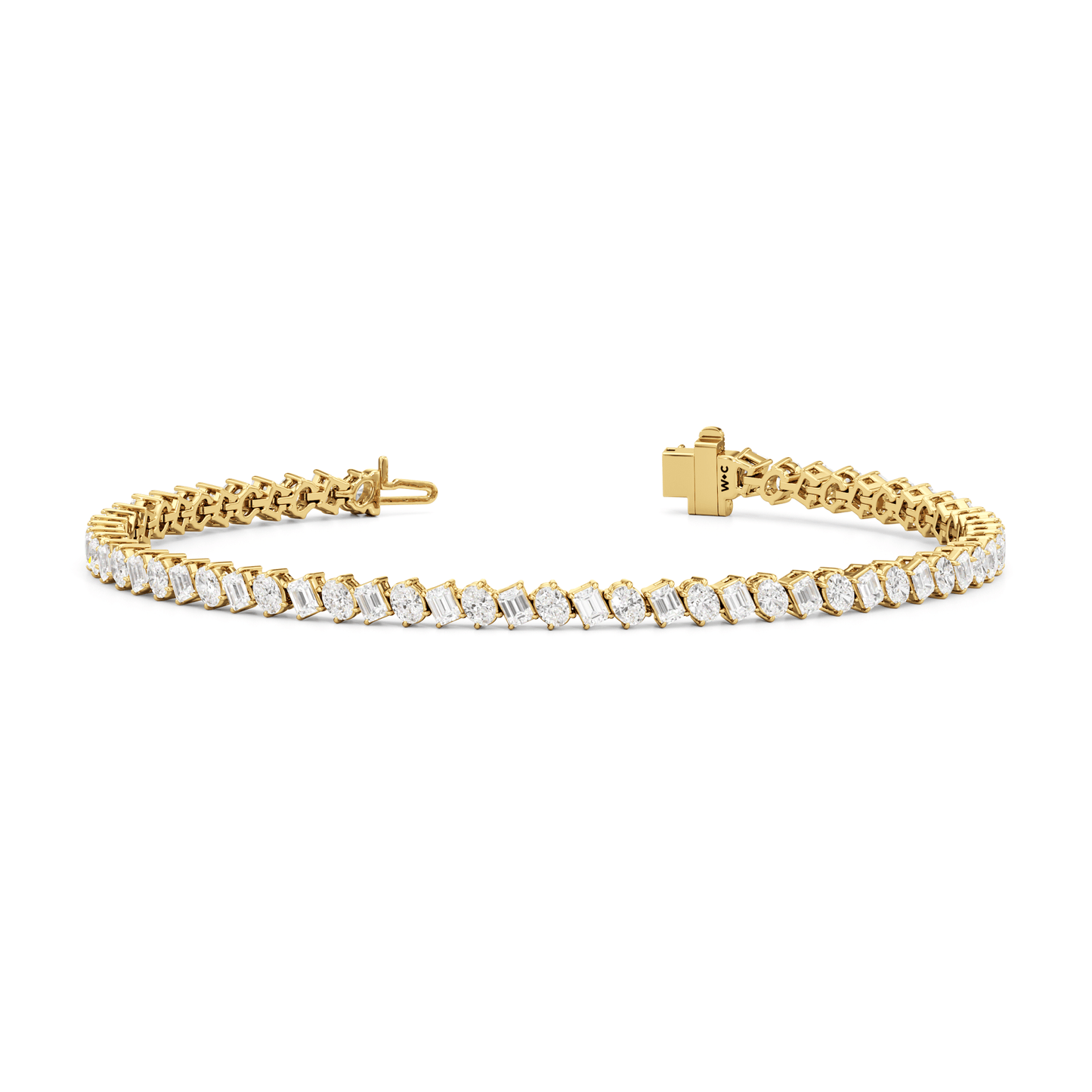 Oval and Emerald Herringbone Tennis Bracelet - Lotus Diamond