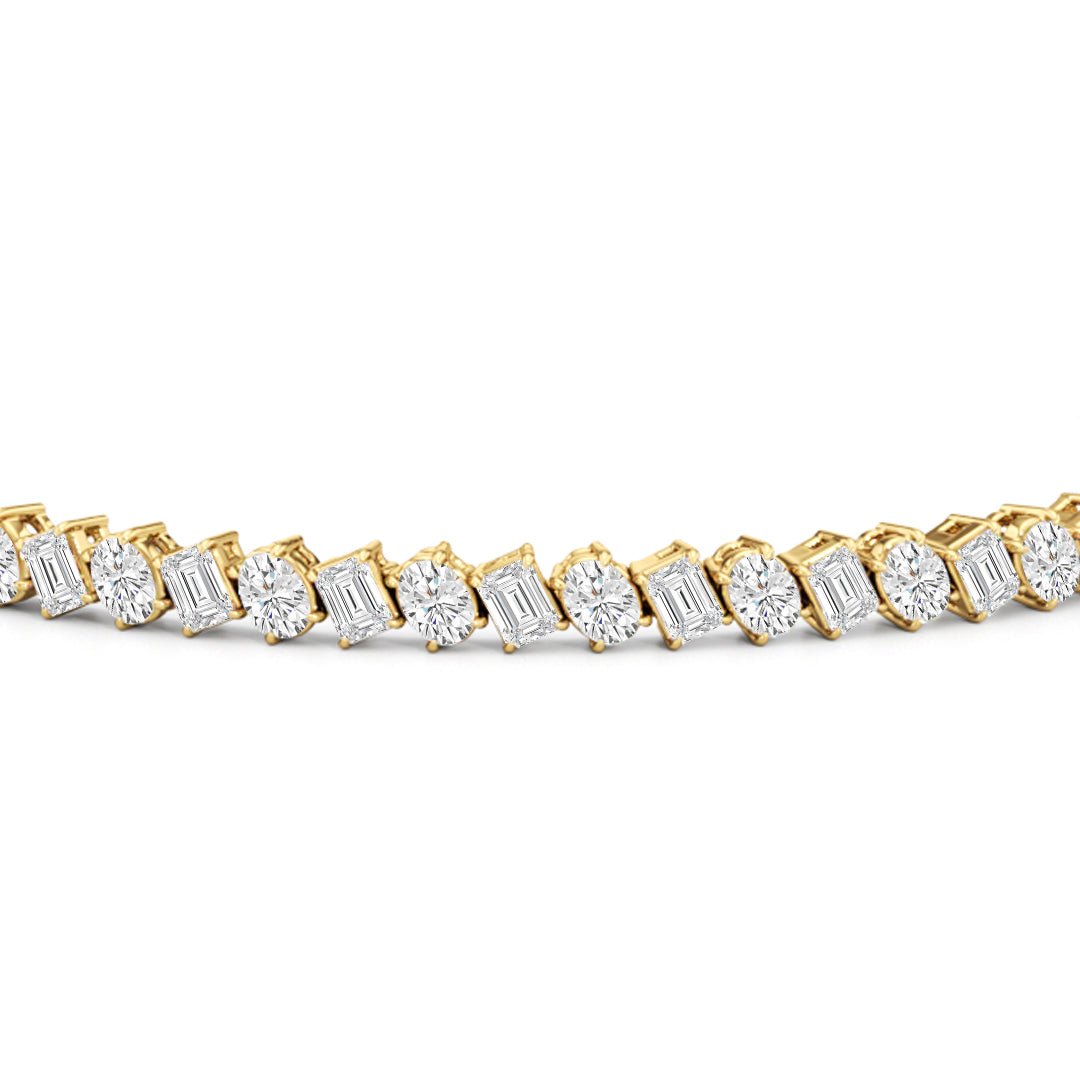 Oval and Emerald Herringbone Tennis Bracelet - Lotus Diamond