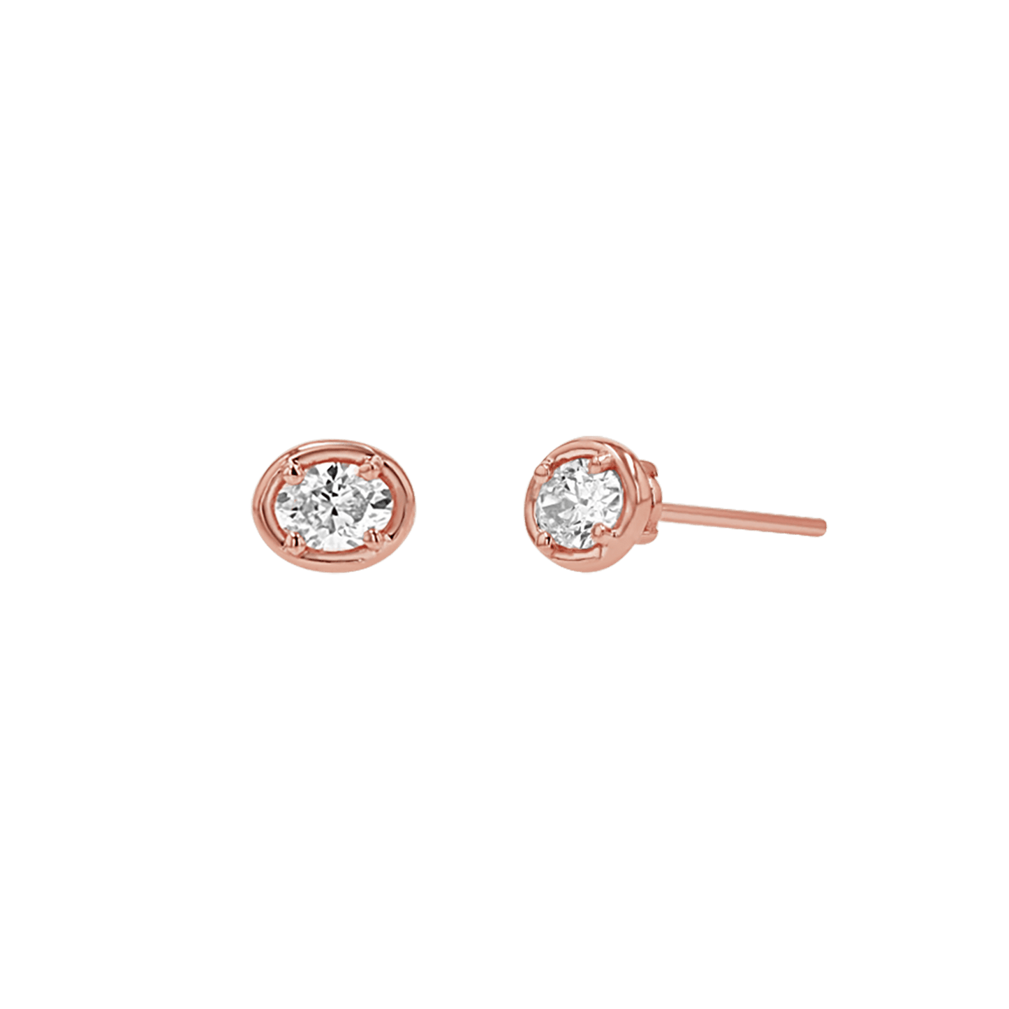 Oval Diamond Stud Earrings - Lotus Diamond