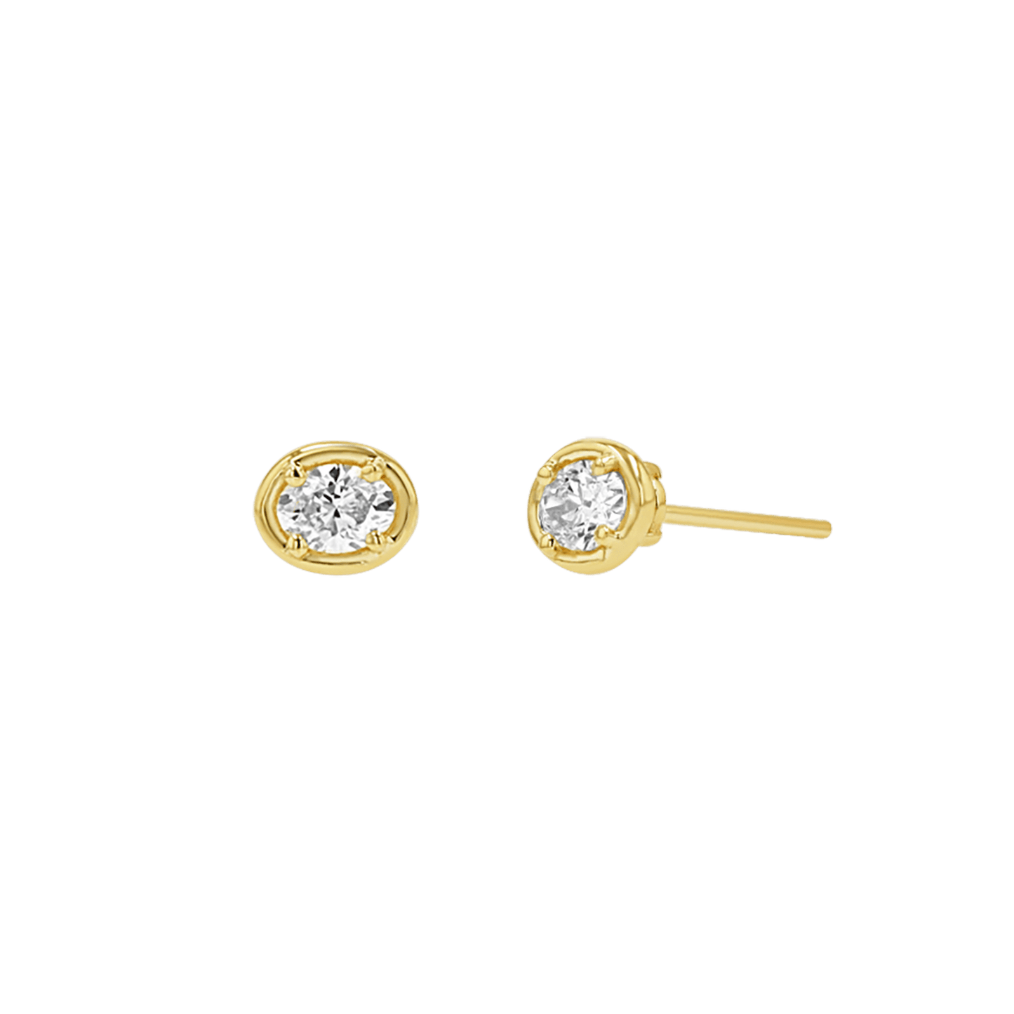 Oval Diamond Stud Earrings - Lotus Diamond