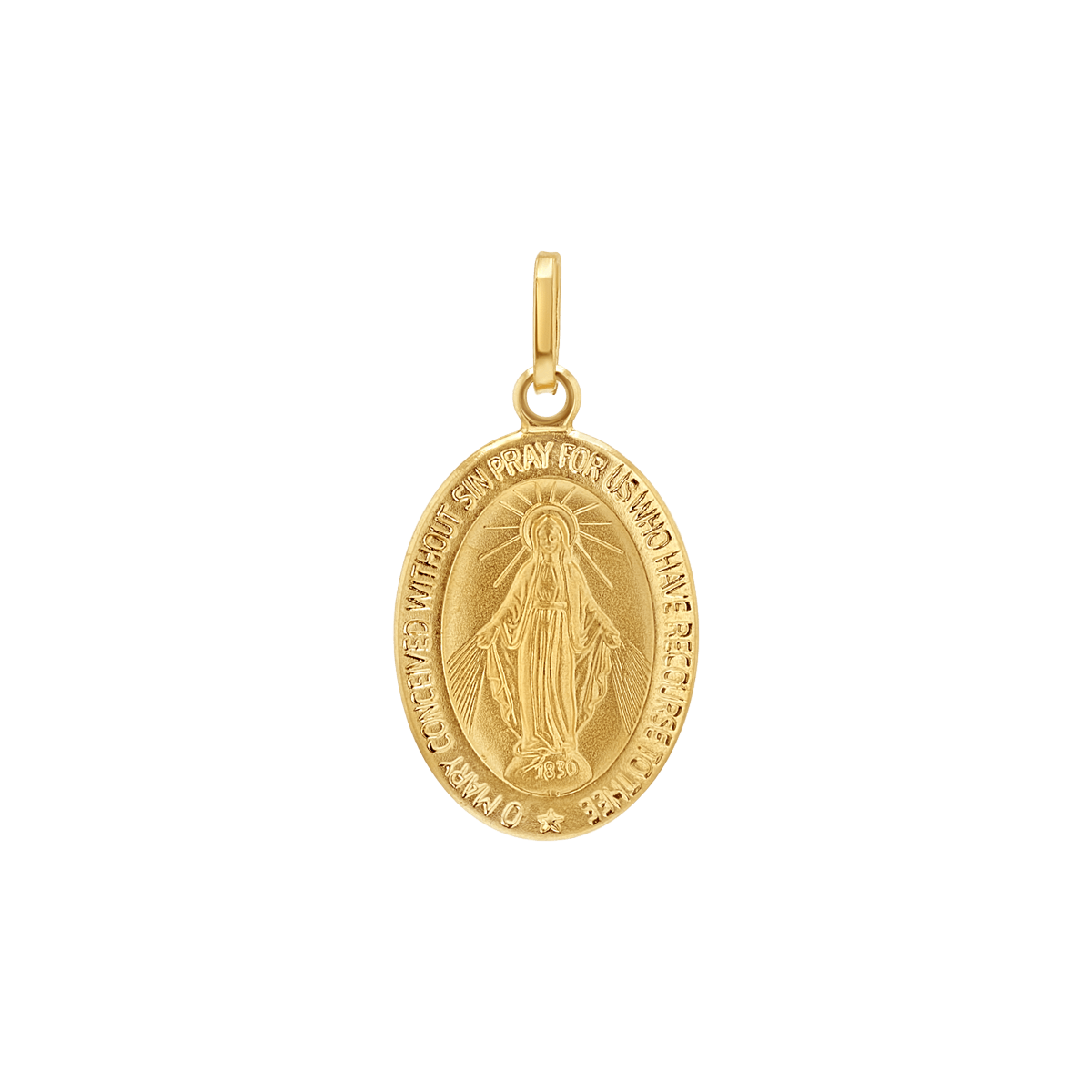 Oval Madonna Charm - Lotus Diamond