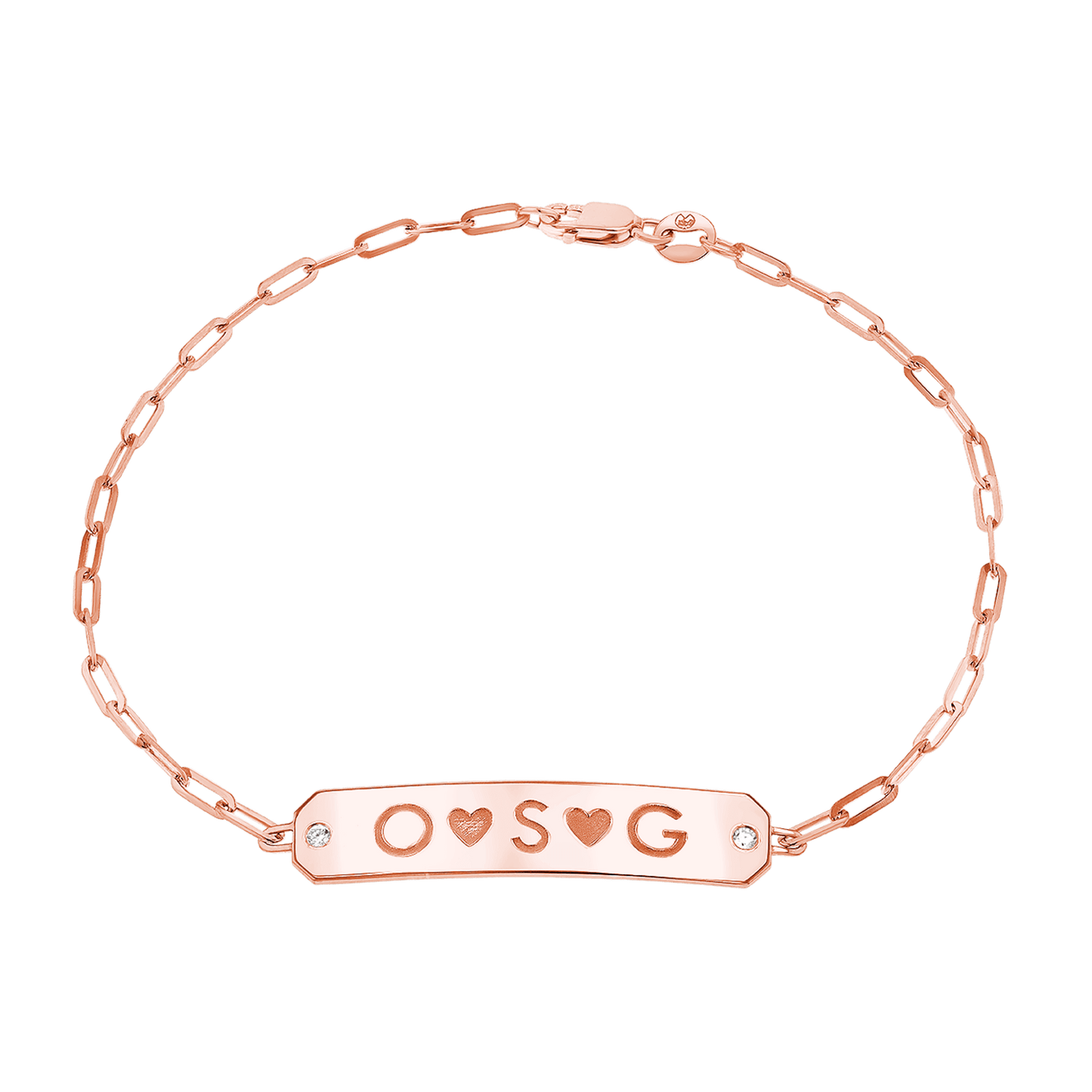 Paper Clip Chain Diamond ID Bracelet - Lotus Diamond