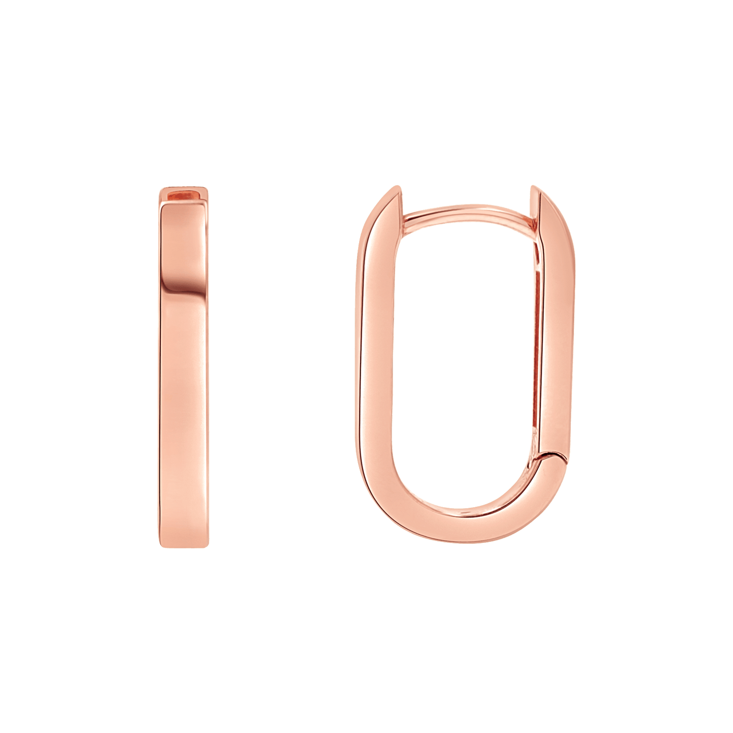 Paper Clip Huggie Hoop Earrings - Lotus Diamond