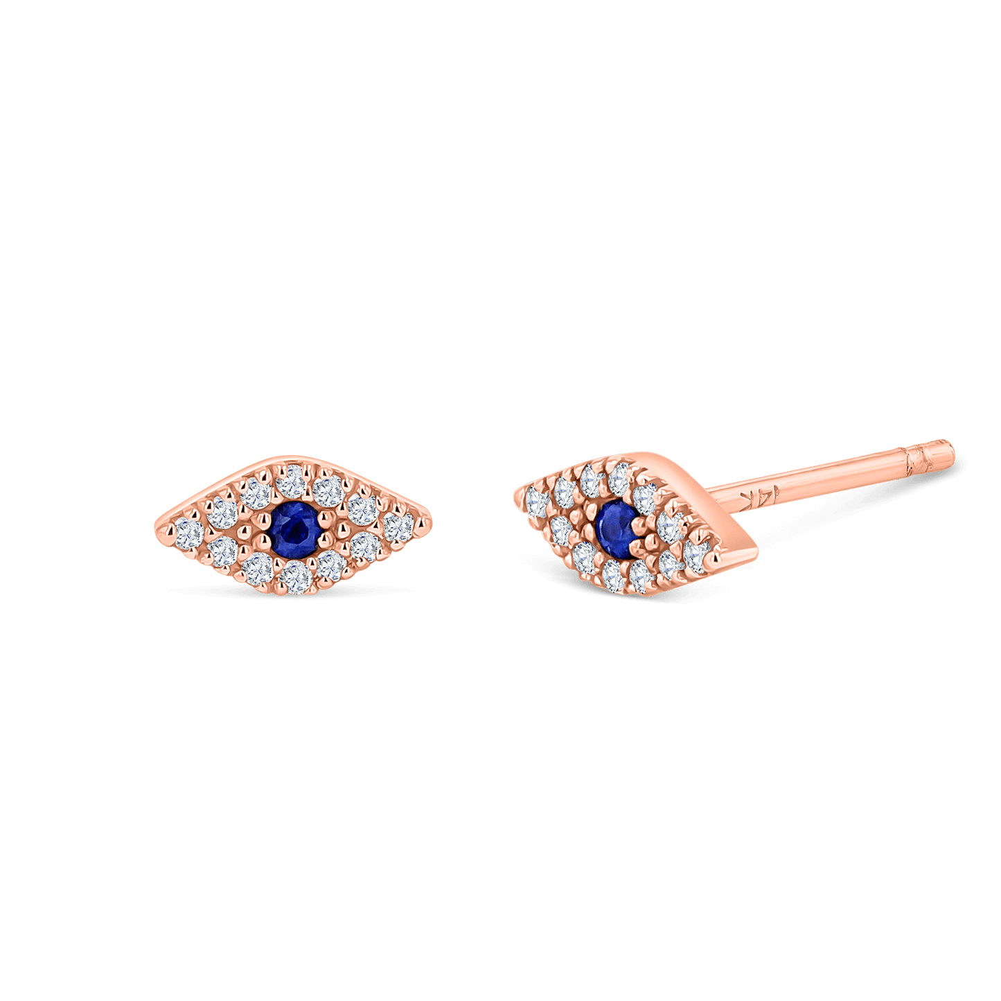 Pave Diamond Evil Eye Earrings - Lotus Diamond