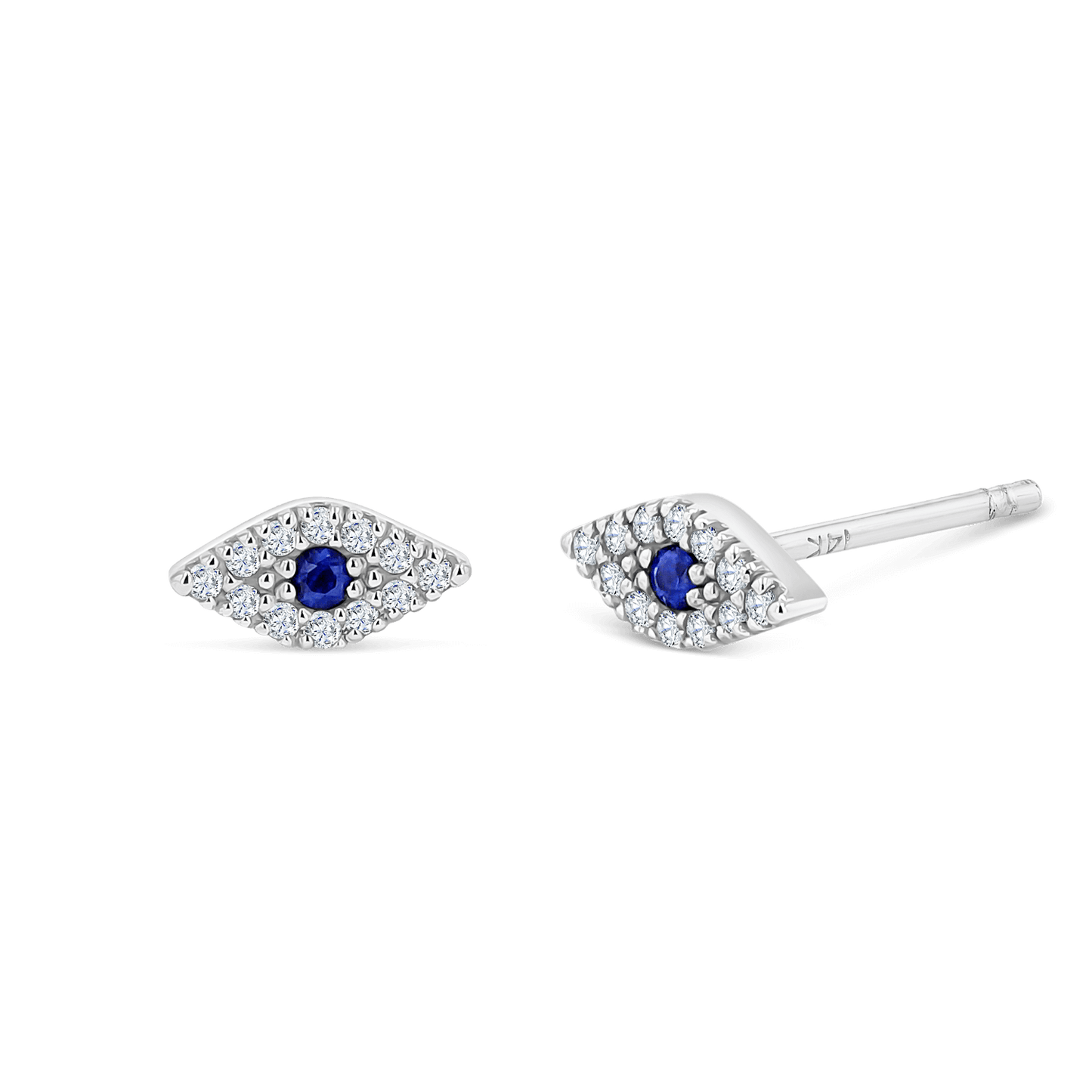 Pave Diamond Evil Eye Earrings - Lotus Diamond
