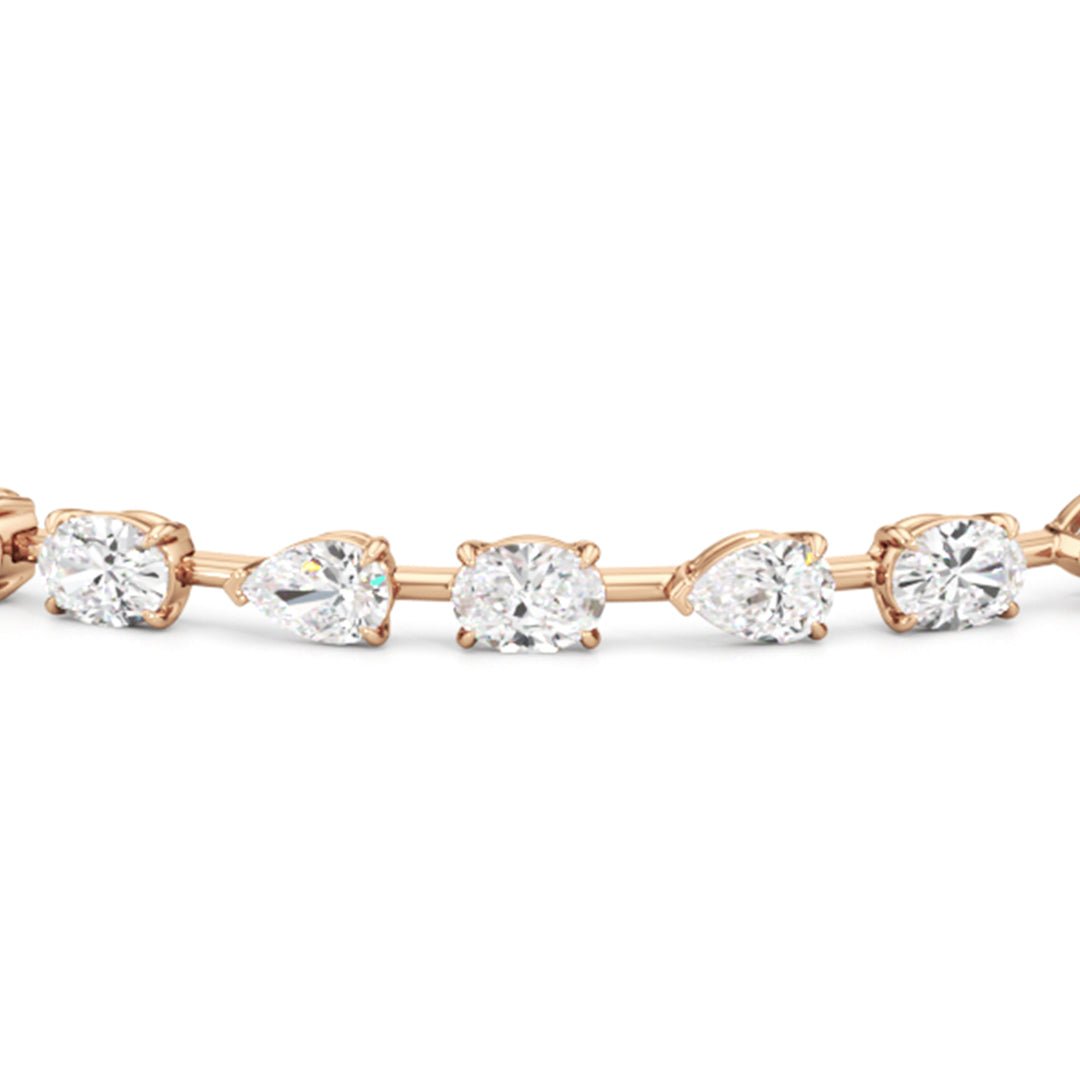 Pear and Oval Tennis Bracelet - Lotus Diamond