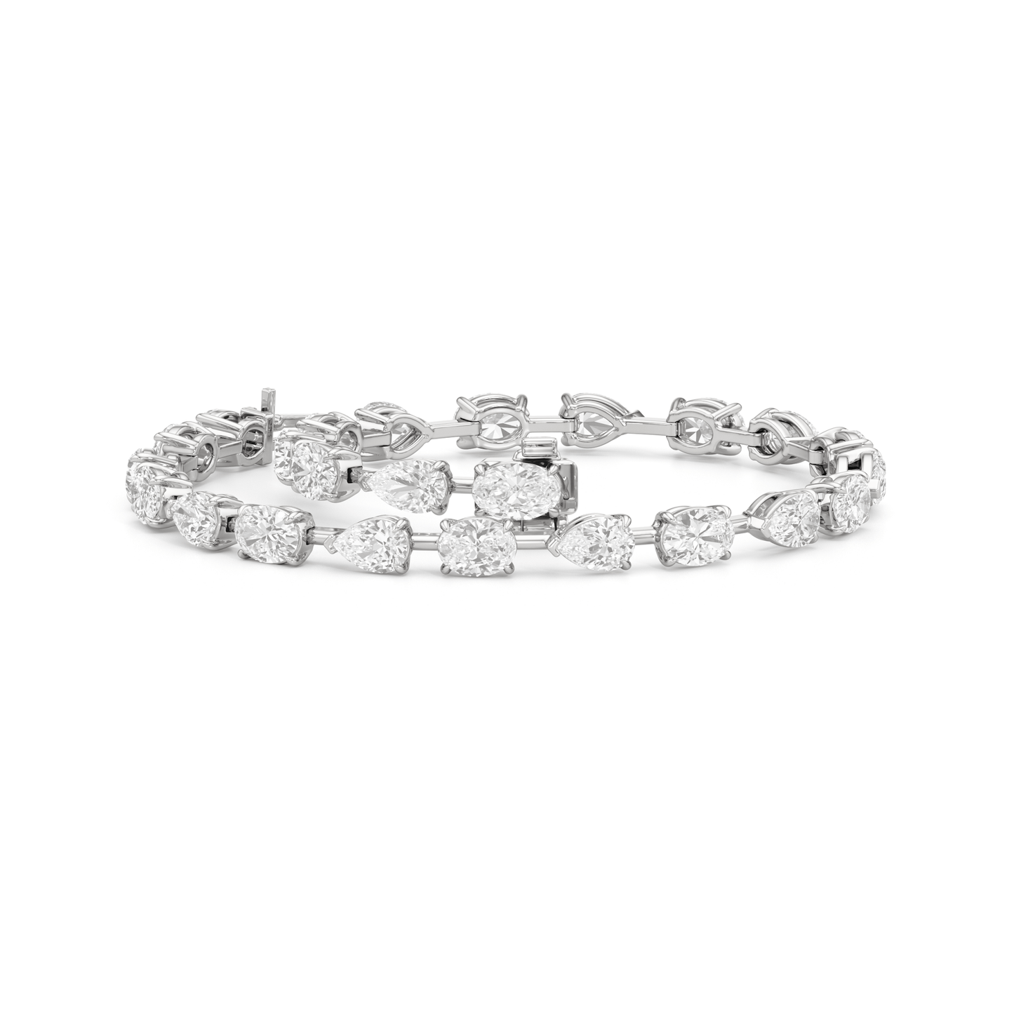 Pear and Oval Tennis Bracelet - Lotus Diamond