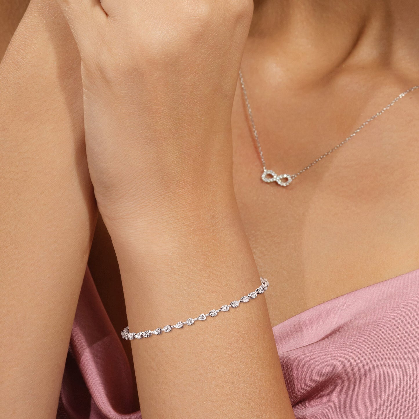 Pear and Oval Tennis Bracelet - Lotus Diamond