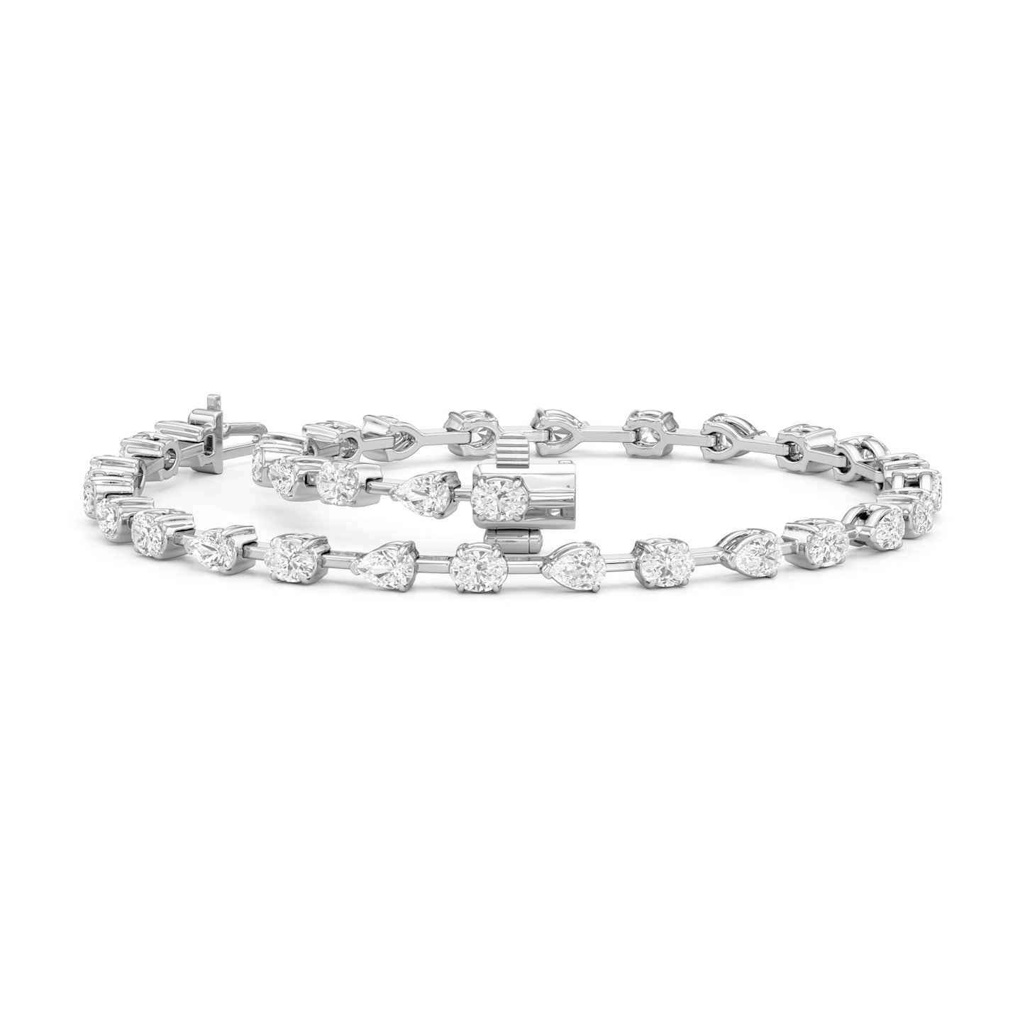 Pear and Oval Tennis Bracelet - Lotus Diamond