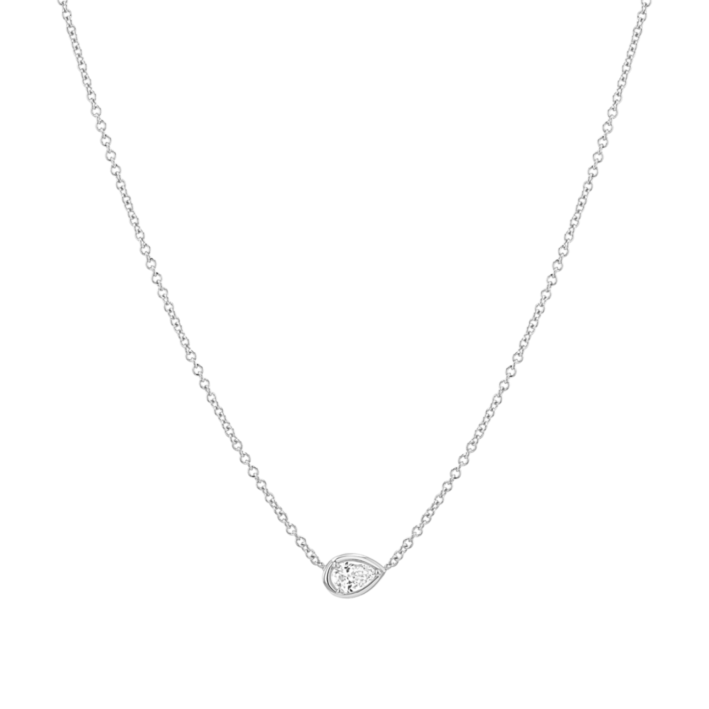 Pear Diamond Solitaire Necklace - Lotus Diamond