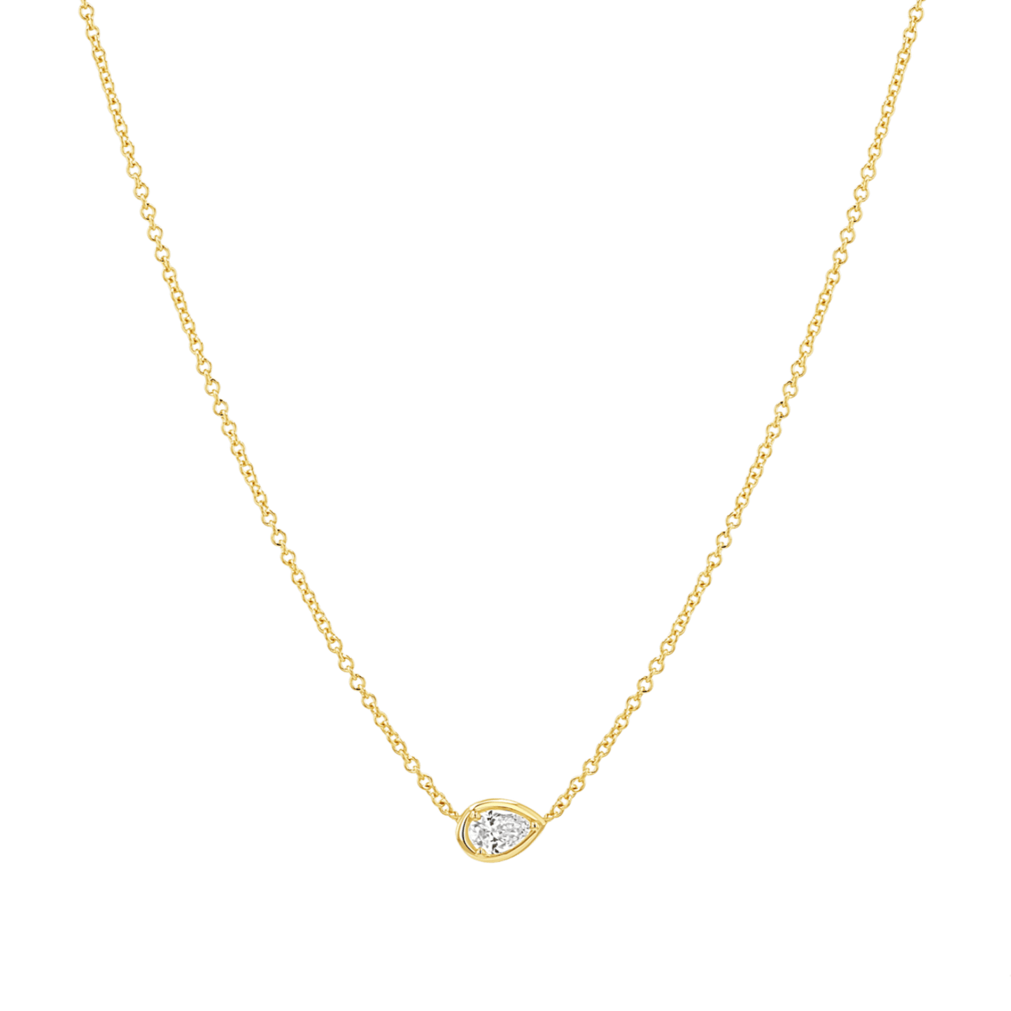 Pear Diamond Solitaire Necklace - Lotus Diamond