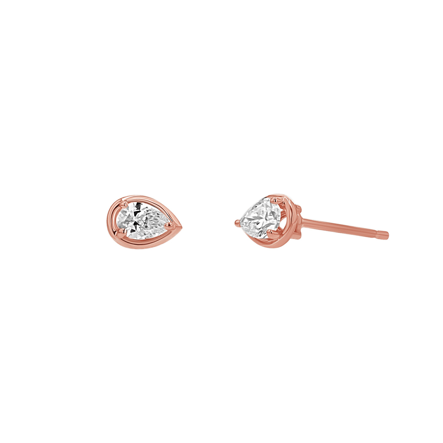 Pear Diamond Stud Earrings - Lotus Diamond