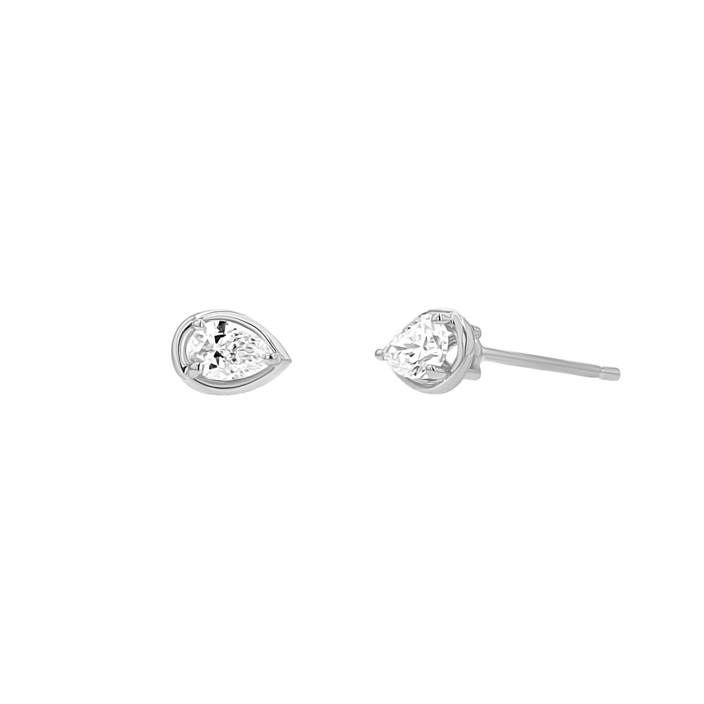 Pear Diamond Stud Earrings - Lotus Diamond