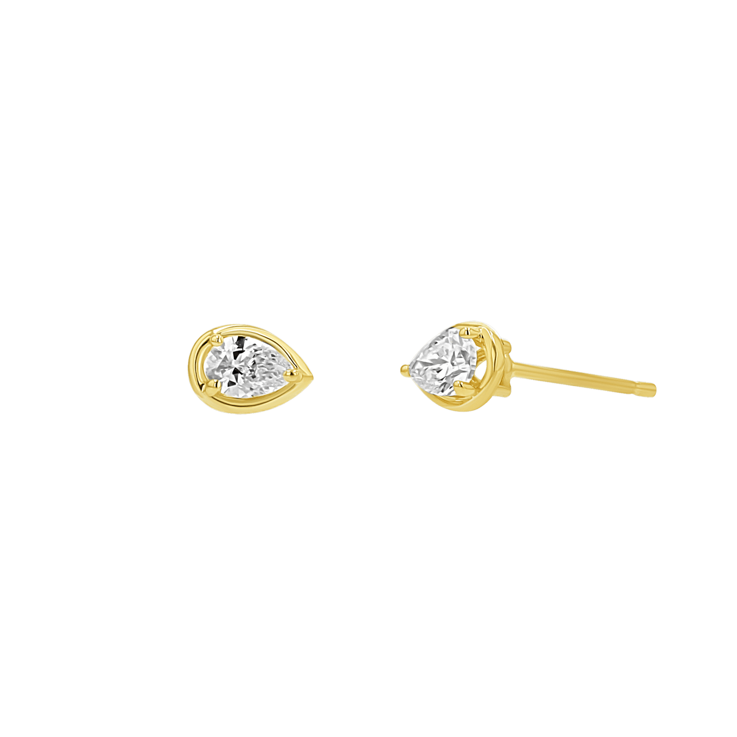 Pear Diamond Stud Earrings - Lotus Diamond