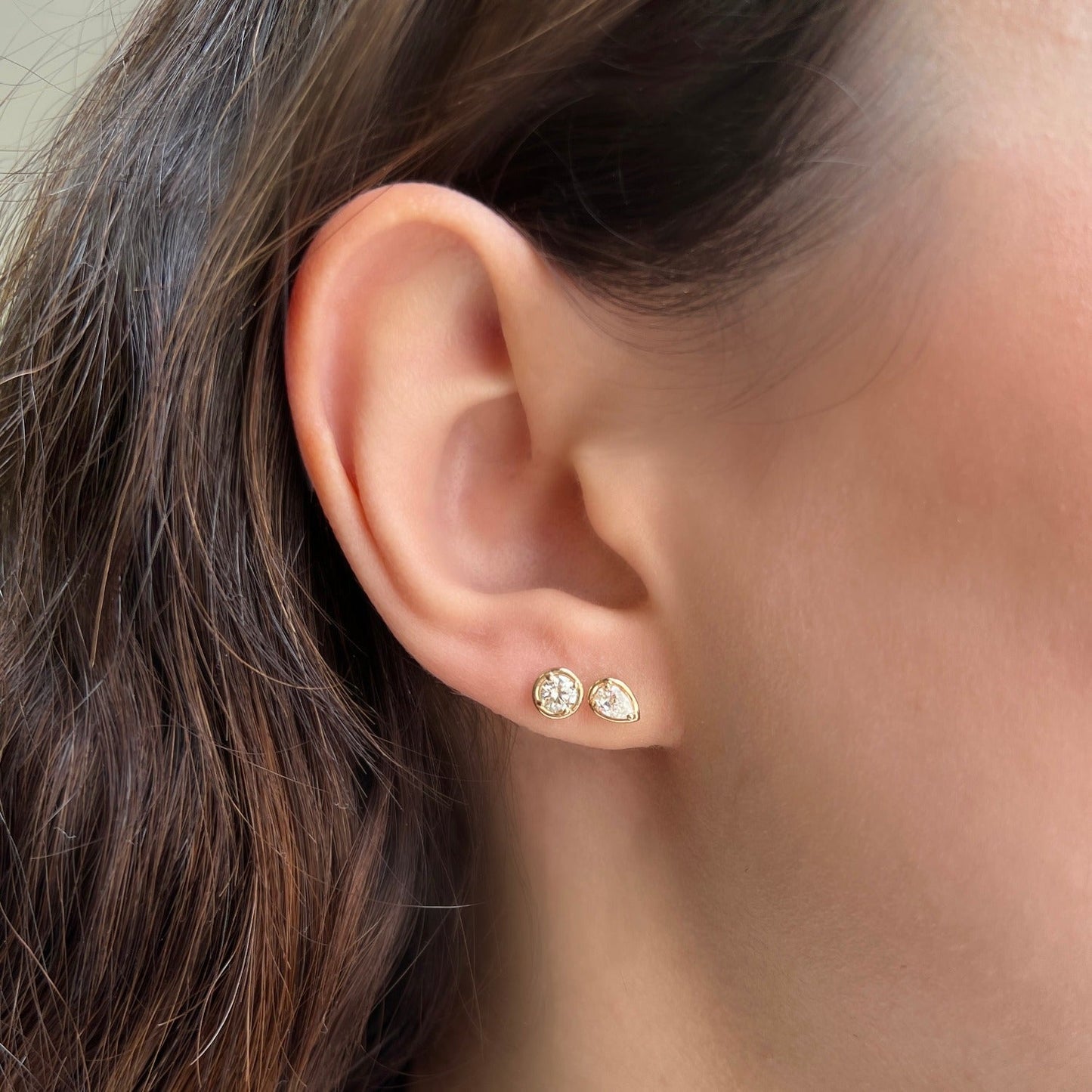 Pear Diamond Stud Earrings - Lotus Diamond