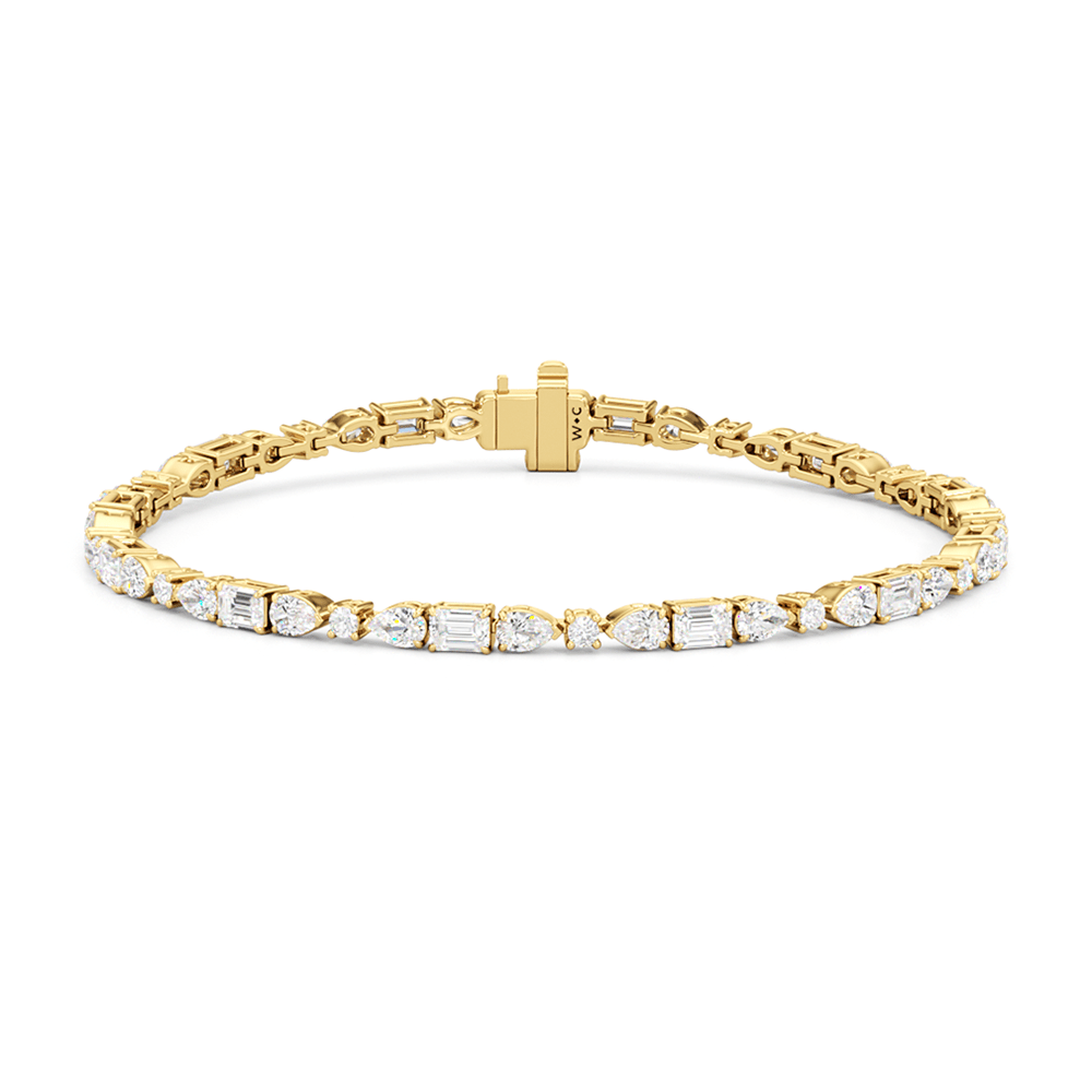 Pear, Emerald and Oval Linear Tennis Bracelet - Lotus Diamond