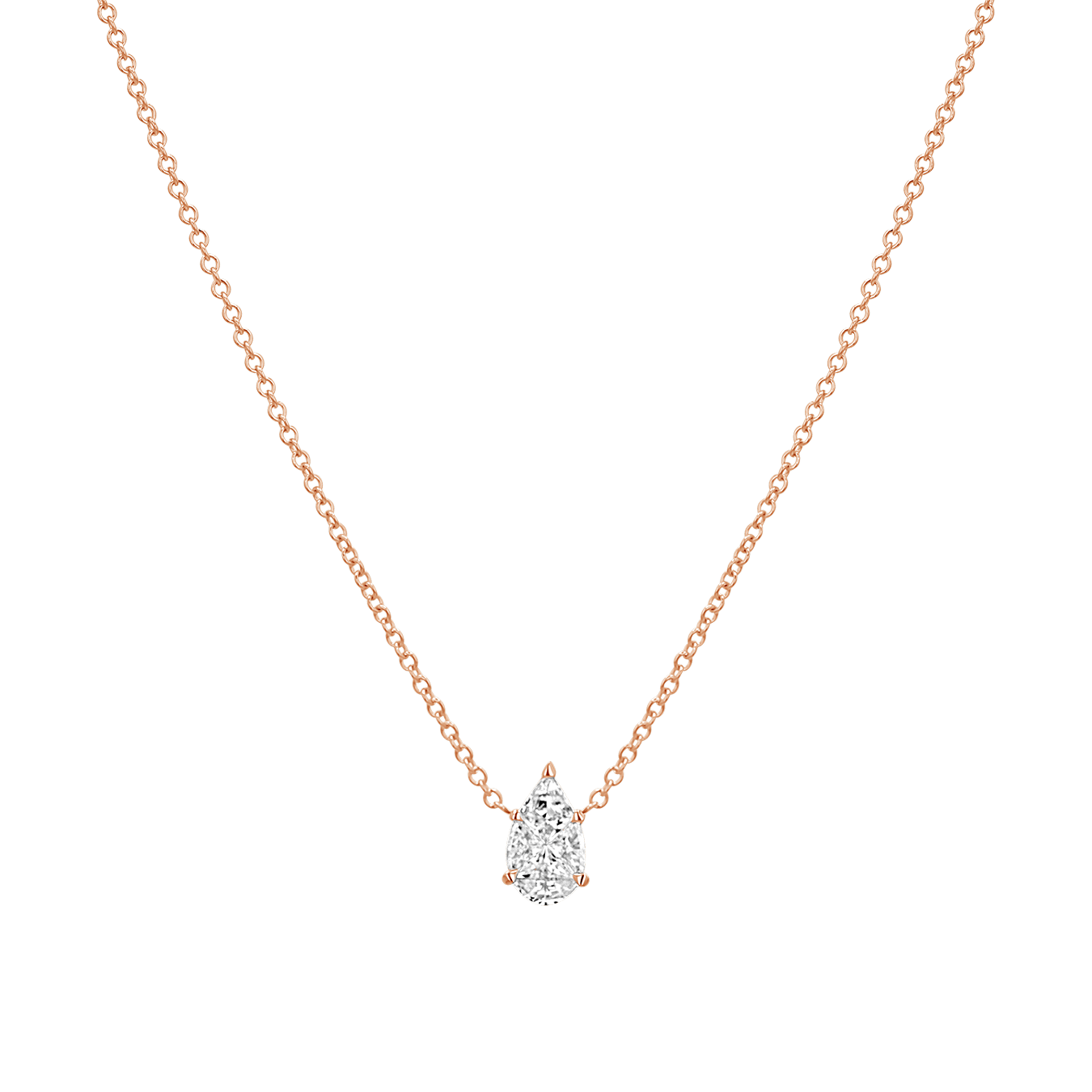 Pear Shape Illusion Set Diamond Necklace - Lotus Diamond