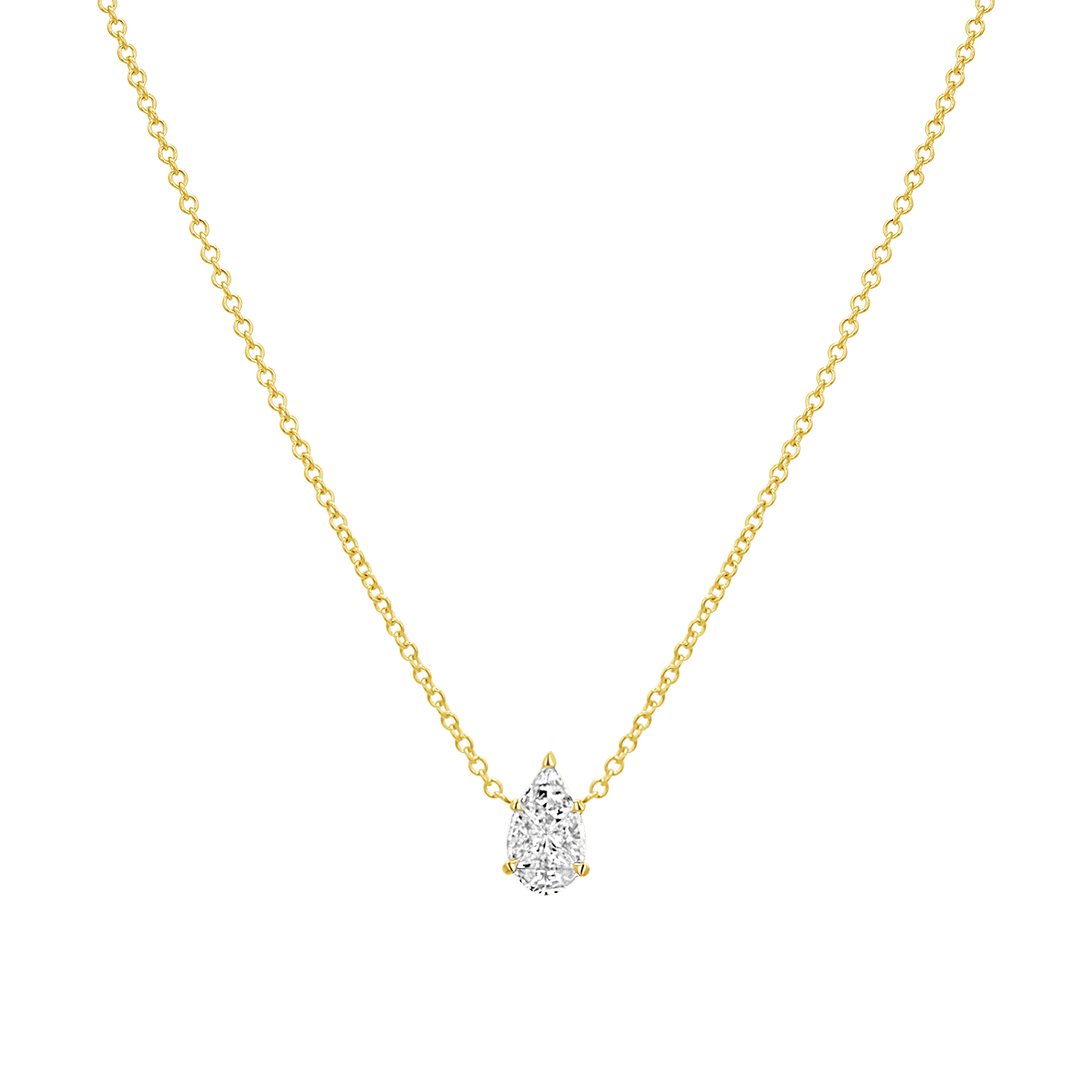 Pear Shape Illusion Set Diamond Necklace - Lotus Diamond