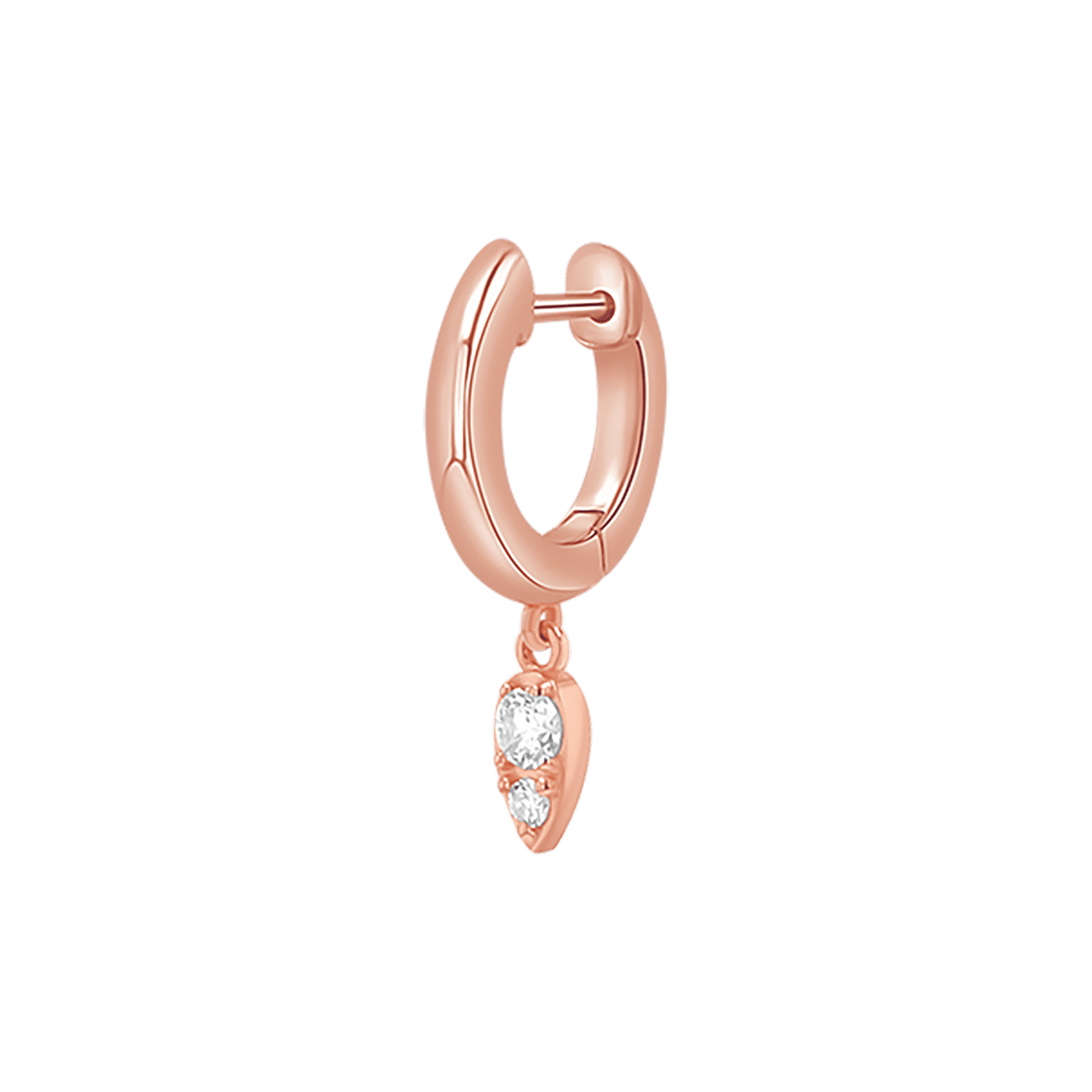 Pear Shaped Diamond Charm Drop Huggies - Lotus Diamond