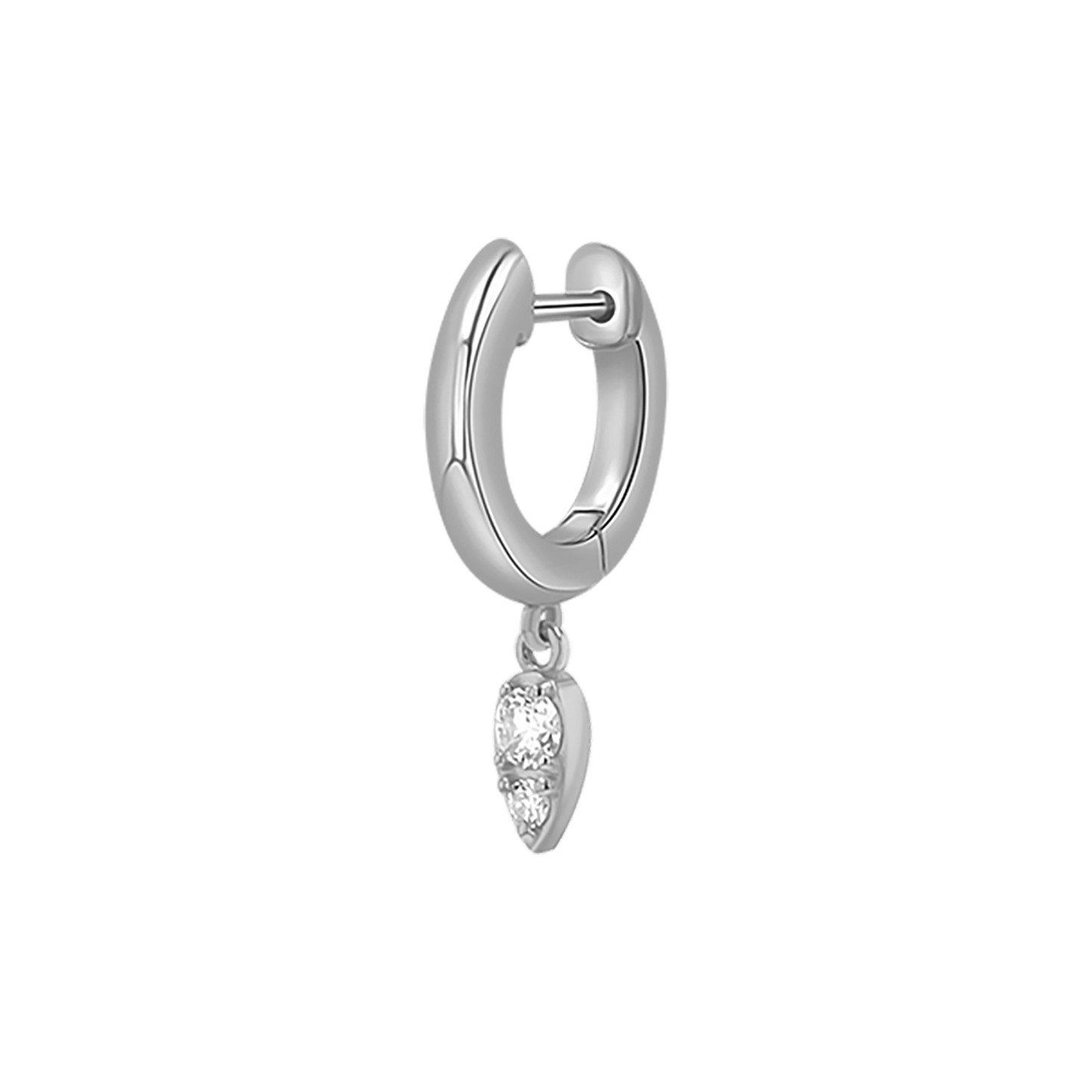 Pear Shaped Diamond Charm Drop Huggies - Lotus Diamond