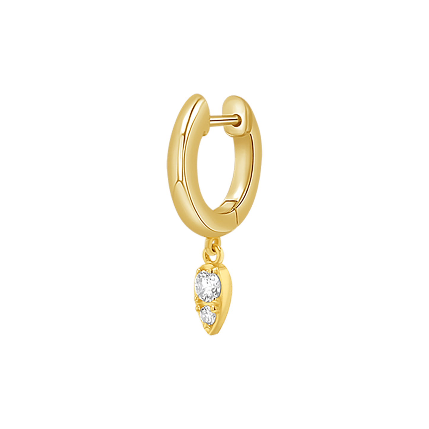 Pear Shaped Diamond Charm Drop Huggies - Lotus Diamond