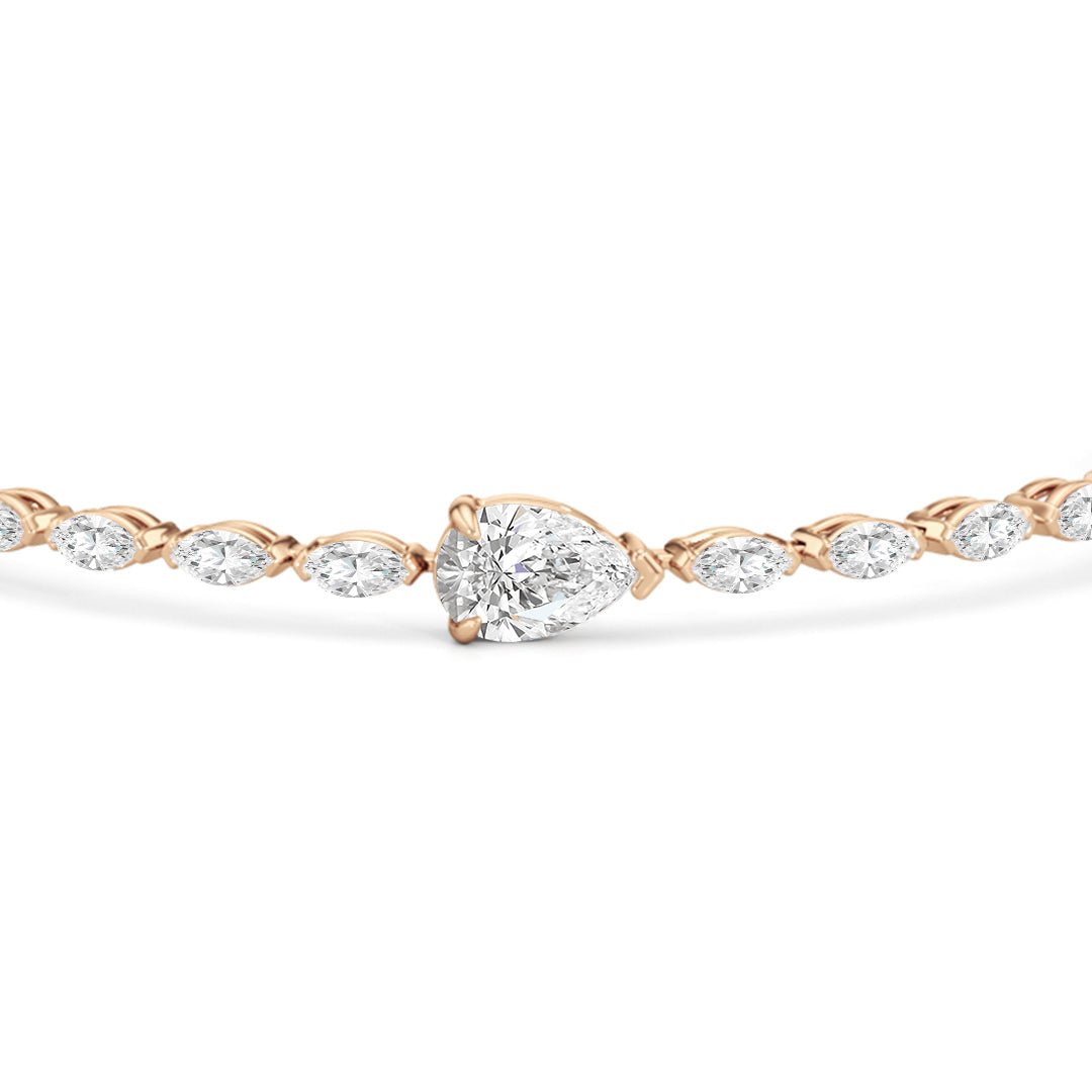 Pear with Trailing Marquise Tennis Bracelet - Lotus Diamond