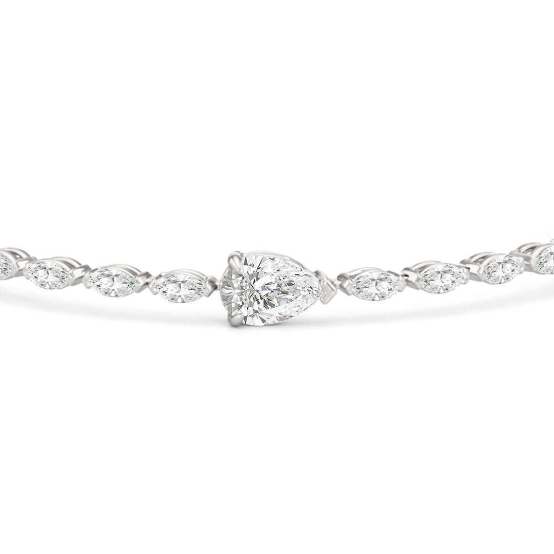 Pear with Trailing Marquise Tennis Bracelet - Lotus Diamond