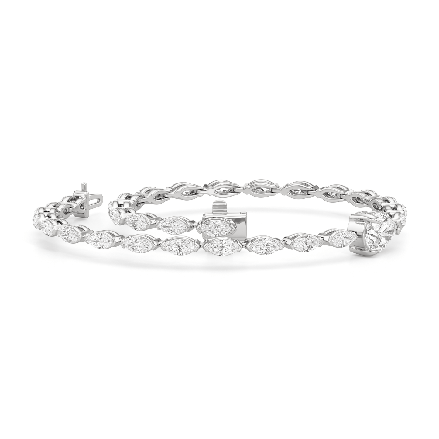 Pear with Trailing Marquise Tennis Bracelet - Lotus Diamond
