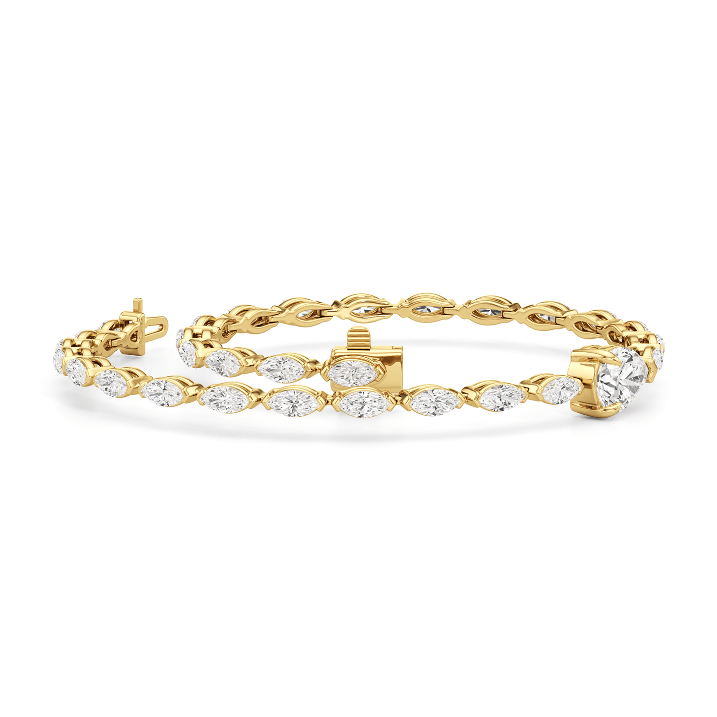 Pear with Trailing Marquise Tennis Bracelet - Lotus Diamond