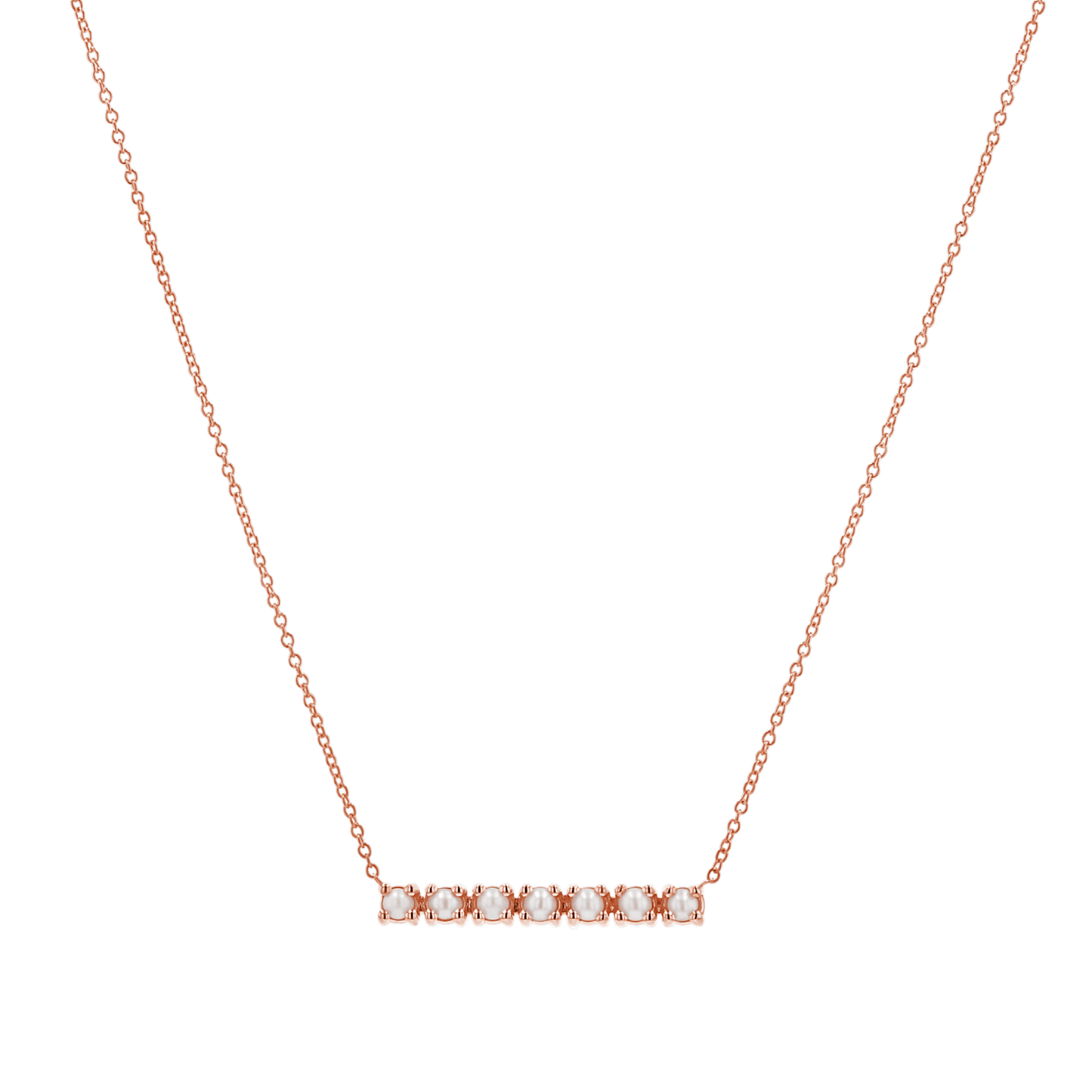 Pearl Bar Necklace - Lotus Diamond