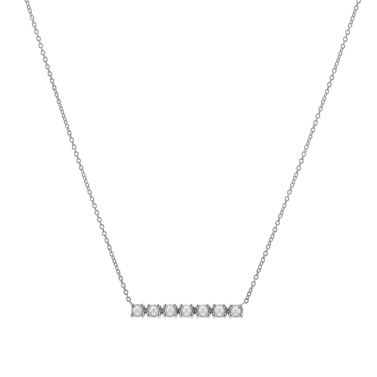 Pearl Bar Necklace - Lotus Diamond