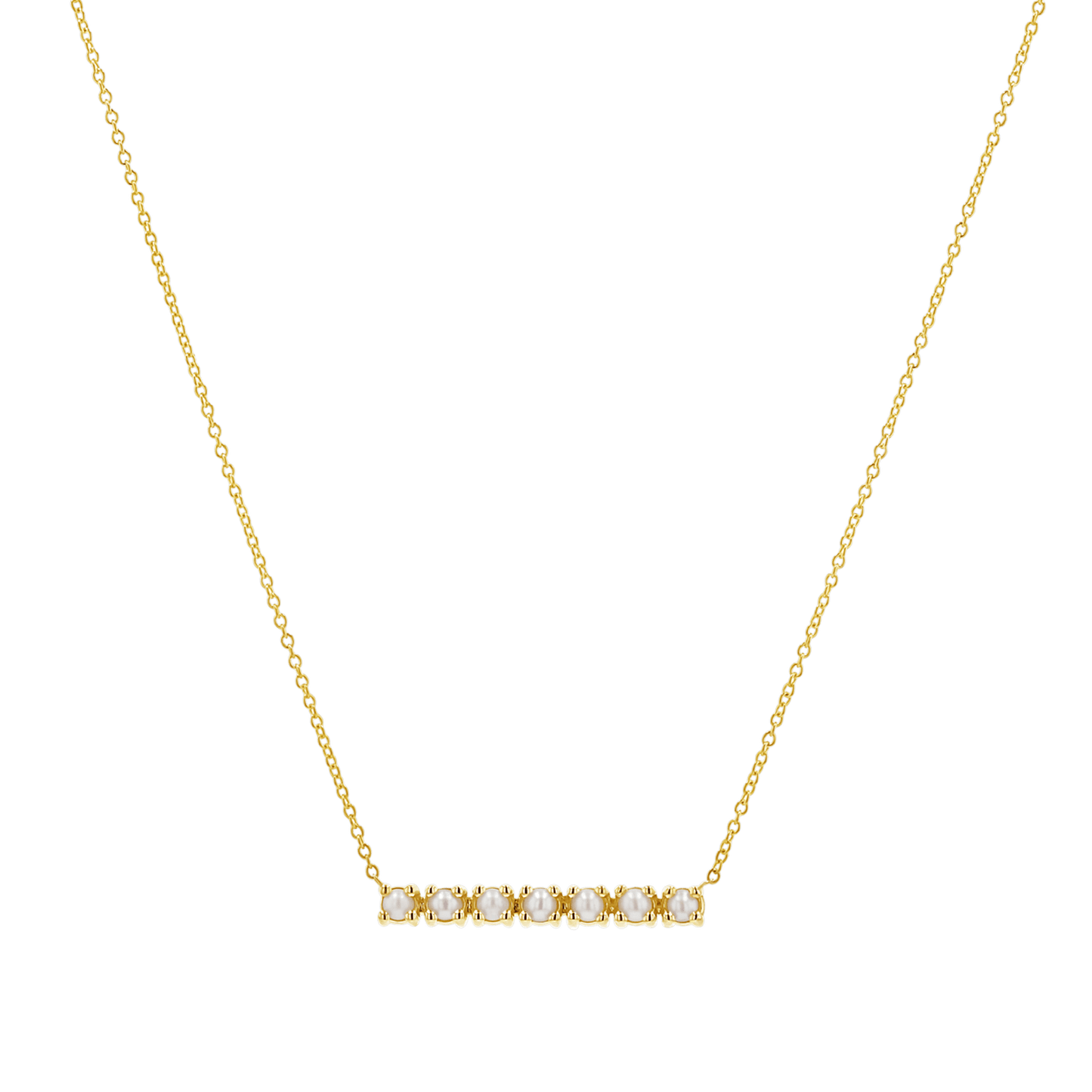 Pearl Bar Necklace - Lotus Diamond