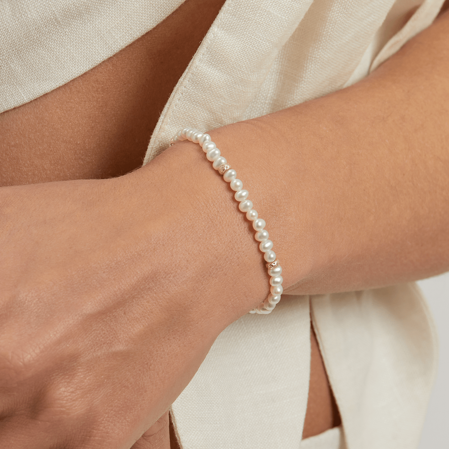 Pearl Beaded Bracelet - Lotus Diamond
