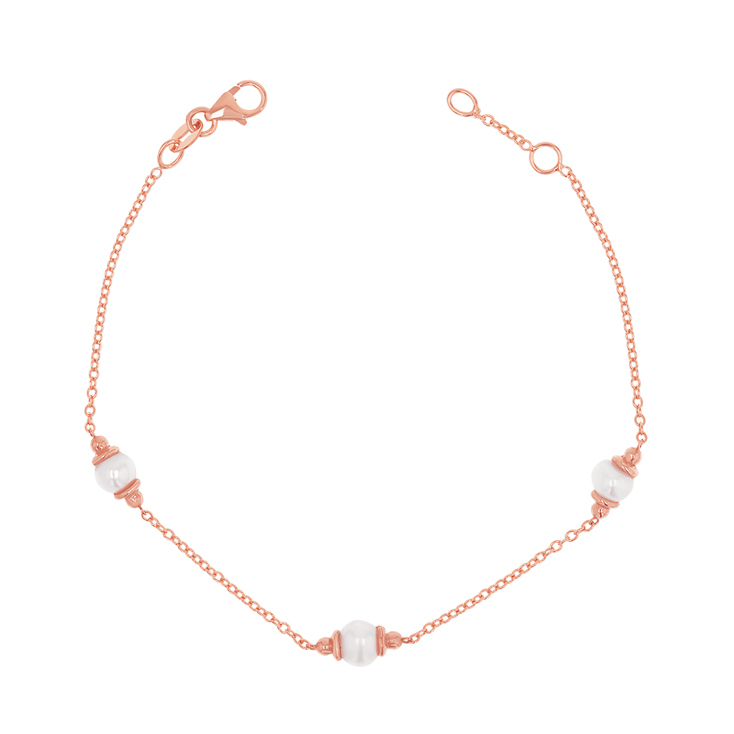 Pearl Station Bracelet - Lotus Diamond