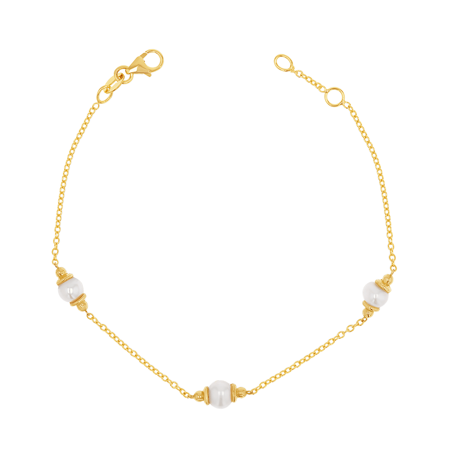 Pearl Station Bracelet - Lotus Diamond