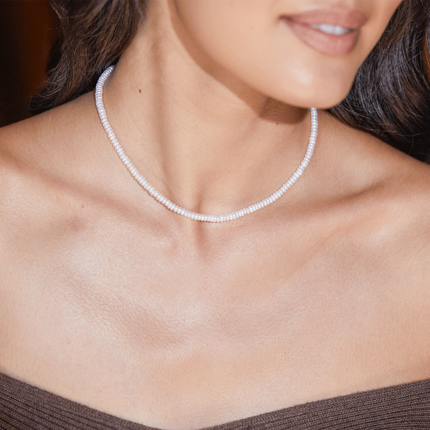 Pearl Strand Necklace - Lotus Diamond