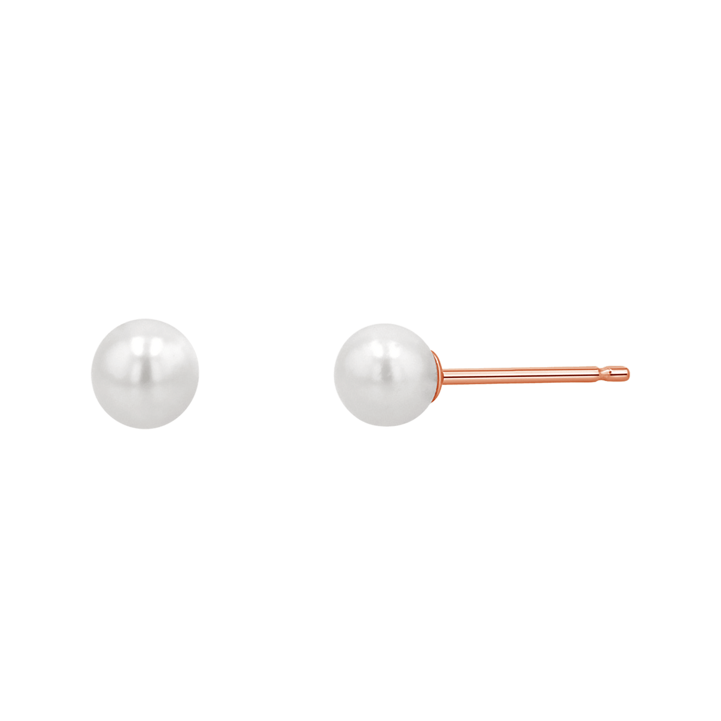 Pearl Stud Earrings - Lotus Diamond