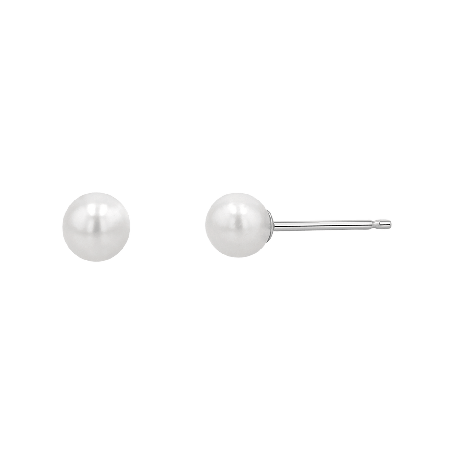 Pearl Stud Earrings - Lotus Diamond