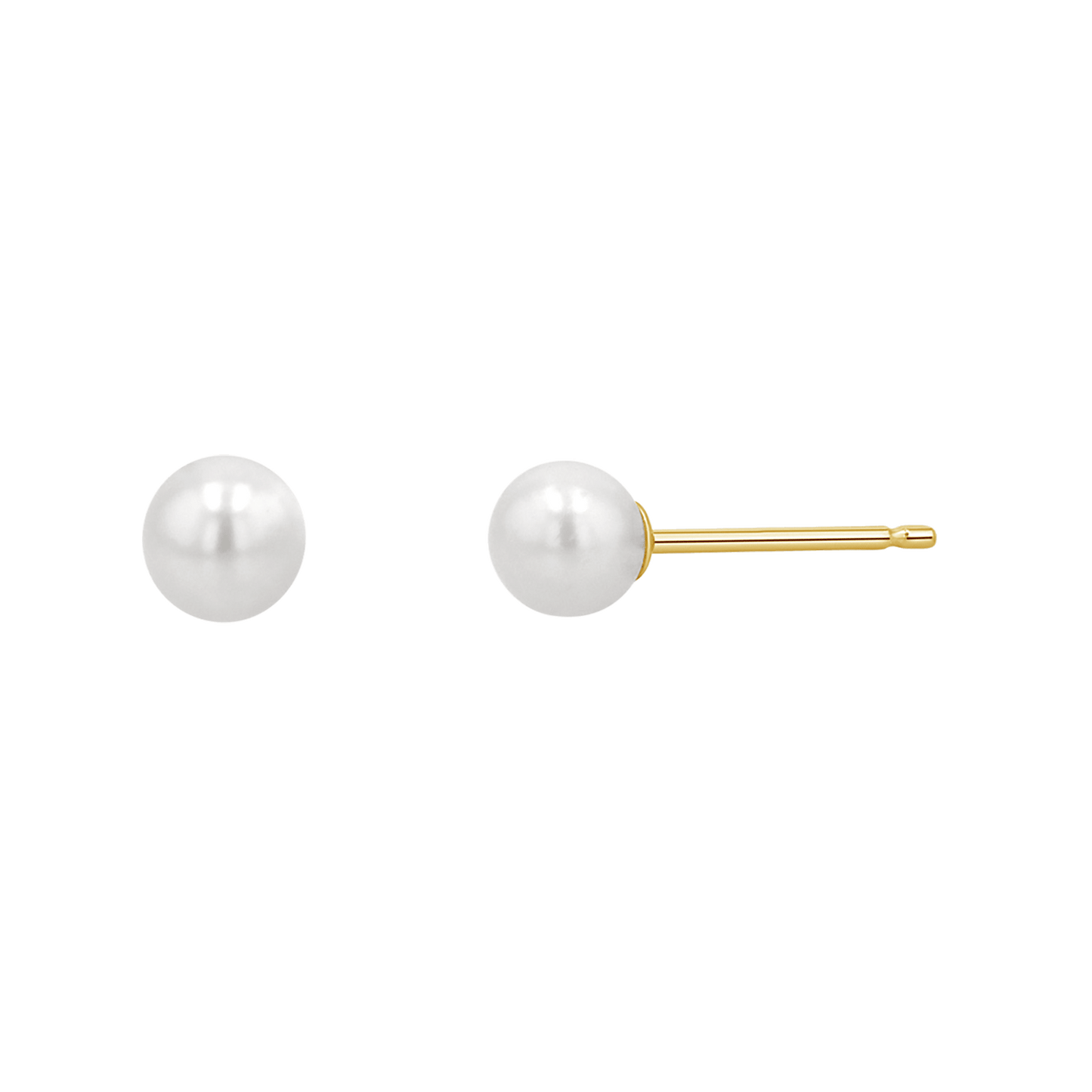 Pearl Stud Earrings - Lotus Diamond
