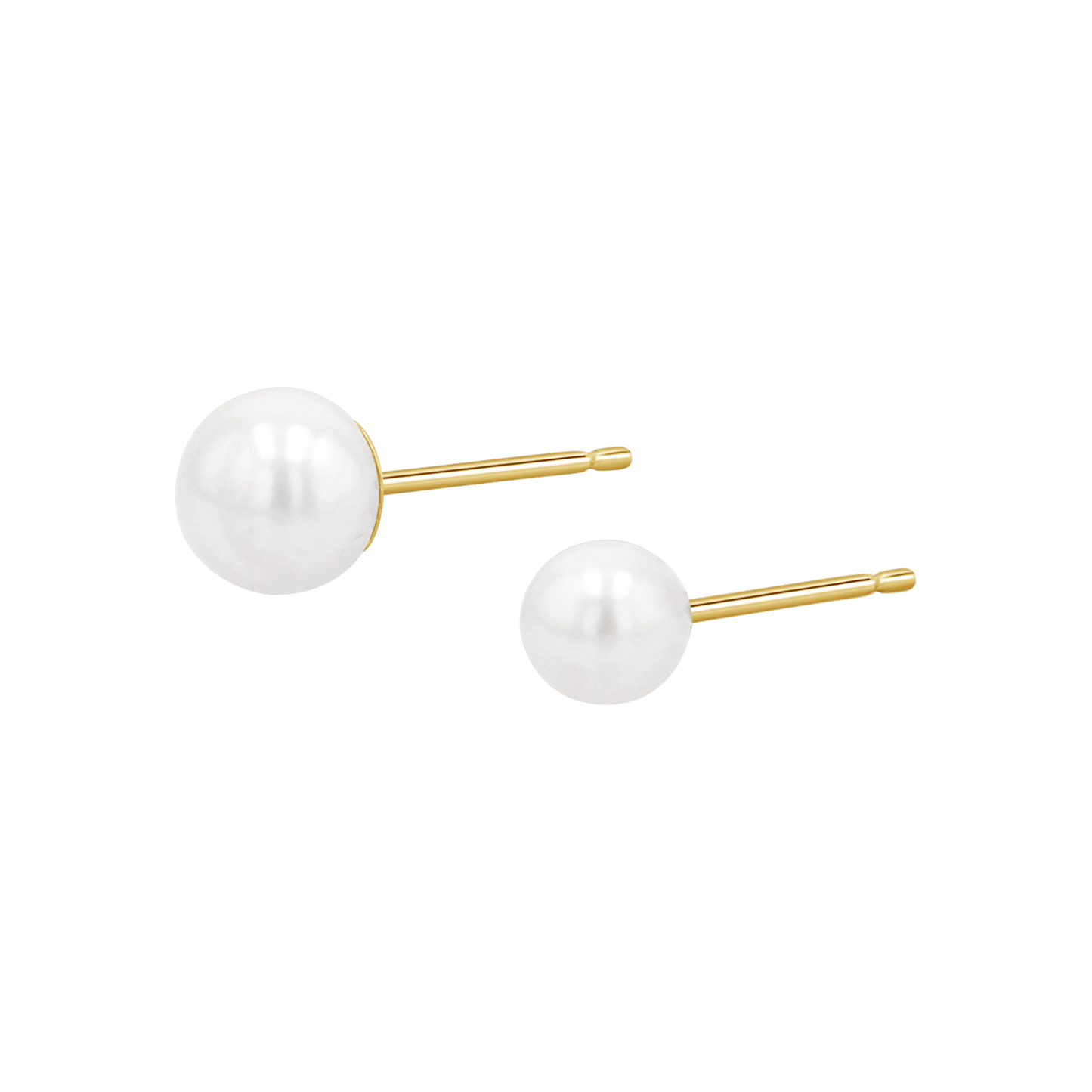 Pearl Stud Earrings - Lotus Diamond