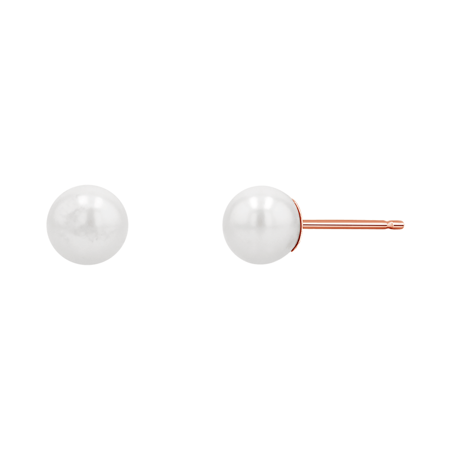 Pearl Stud Earrings - Lotus Diamond