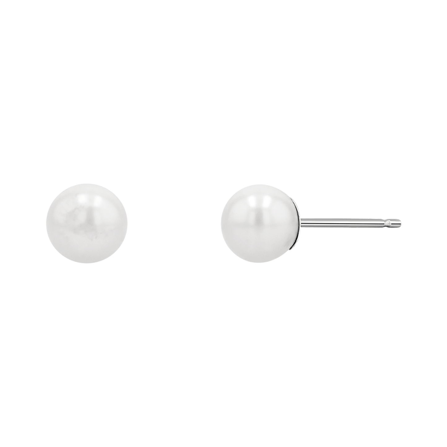 Pearl Stud Earrings - Lotus Diamond