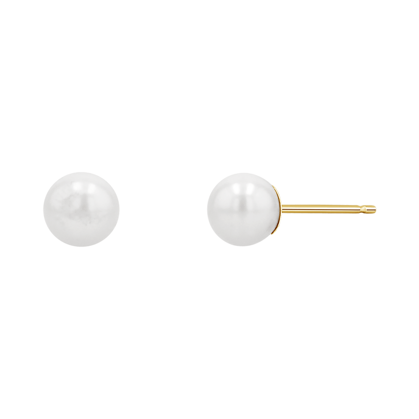 Pearl Stud Earrings - Lotus Diamond