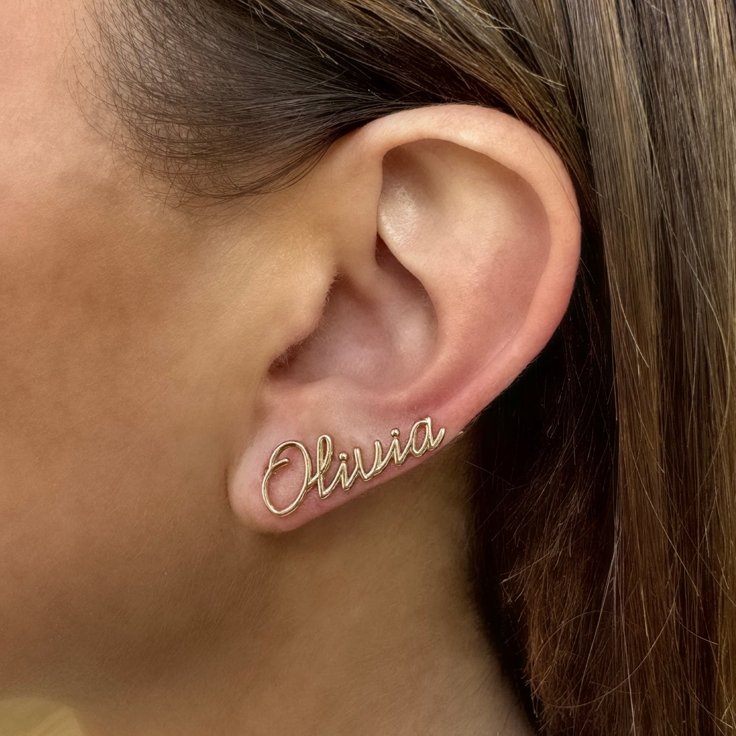 Personalized Name Ear Crawler - Lotus Diamond