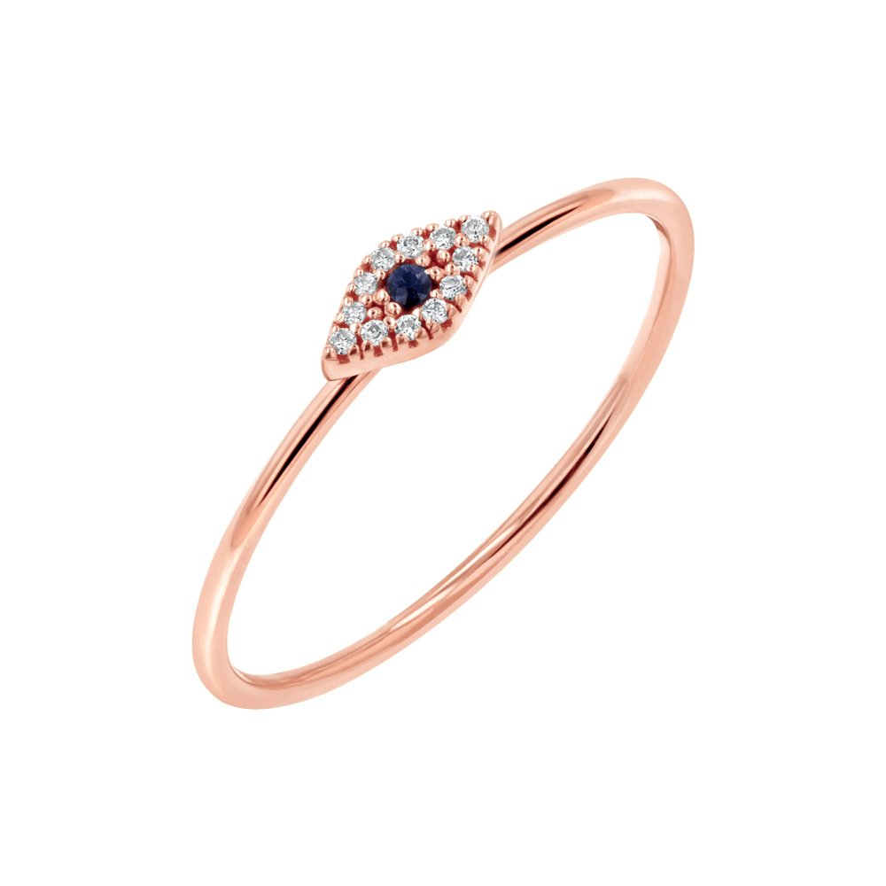 Petit Evil Eye Diamond Ring - Lotus Diamond