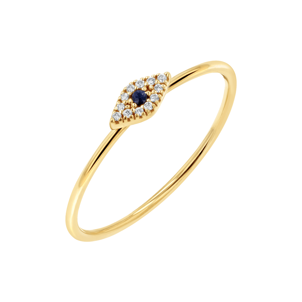 Petit Evil Eye Diamond Ring - Lotus Diamond