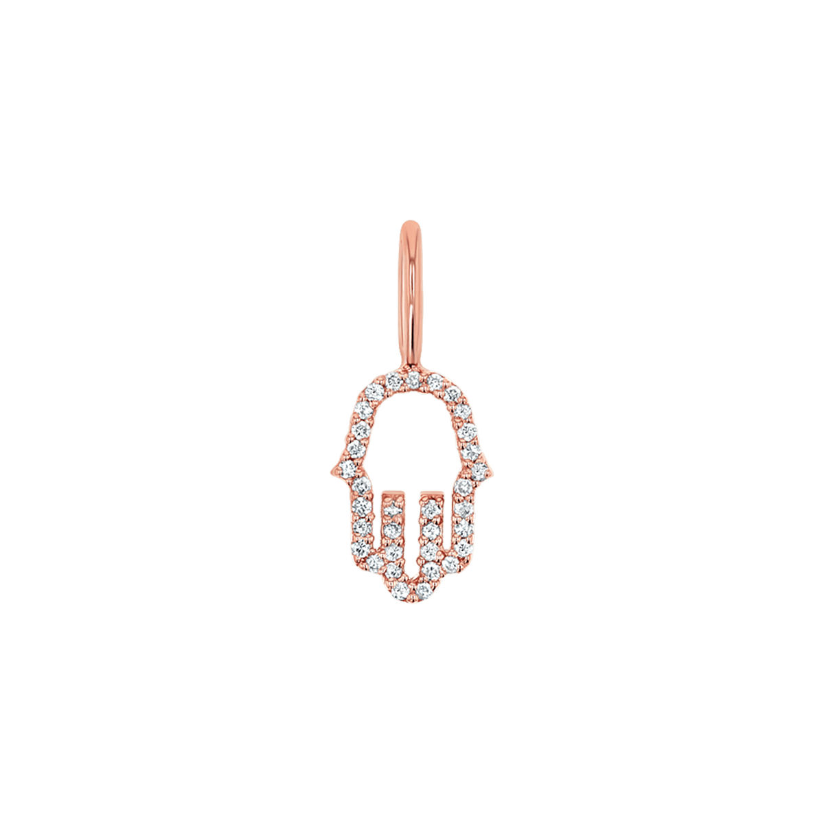 Petit Hamsa Diamond Charm - Lotus Diamond